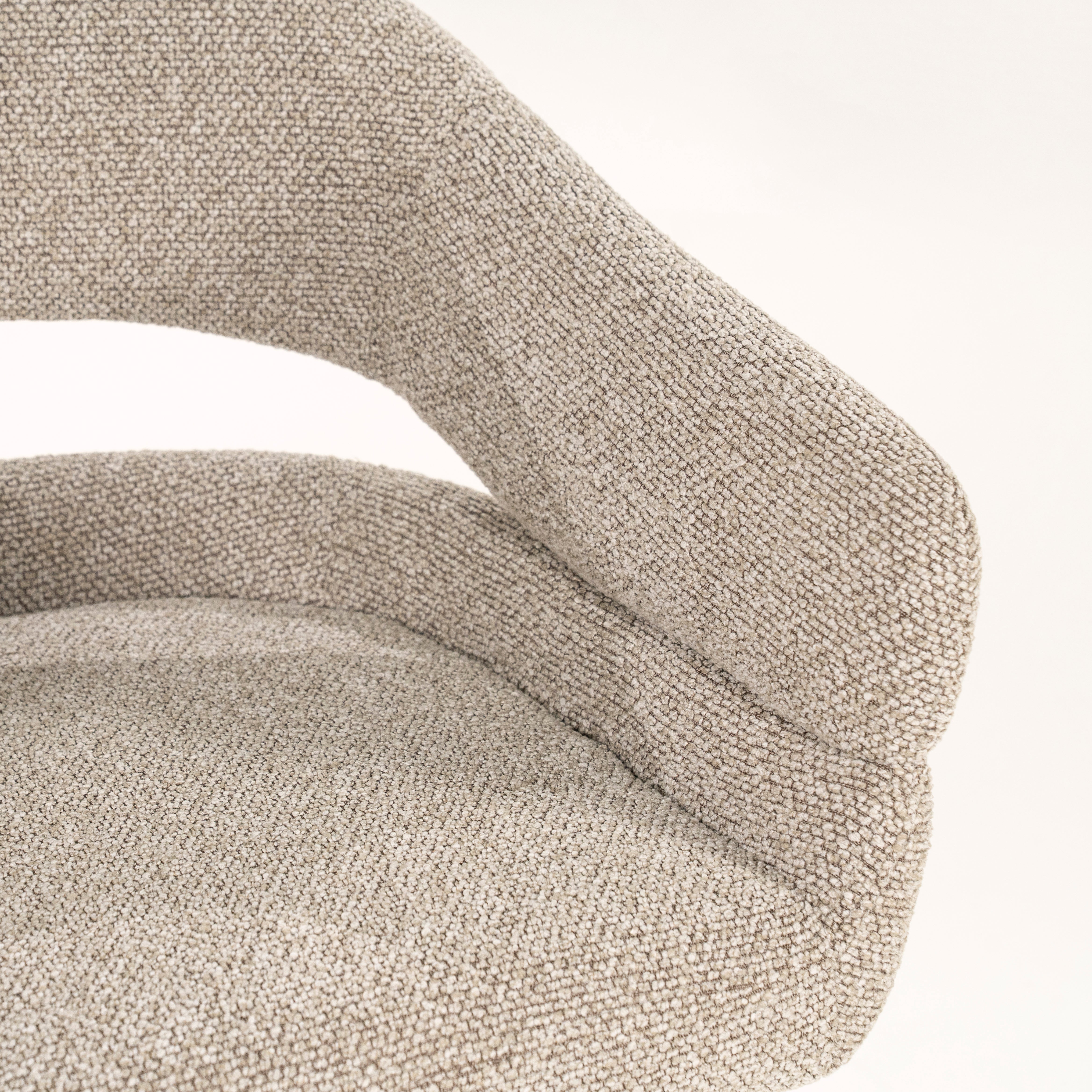 Krzesło obrotowe HAILEY taupe z ciemnobrązową podstawą