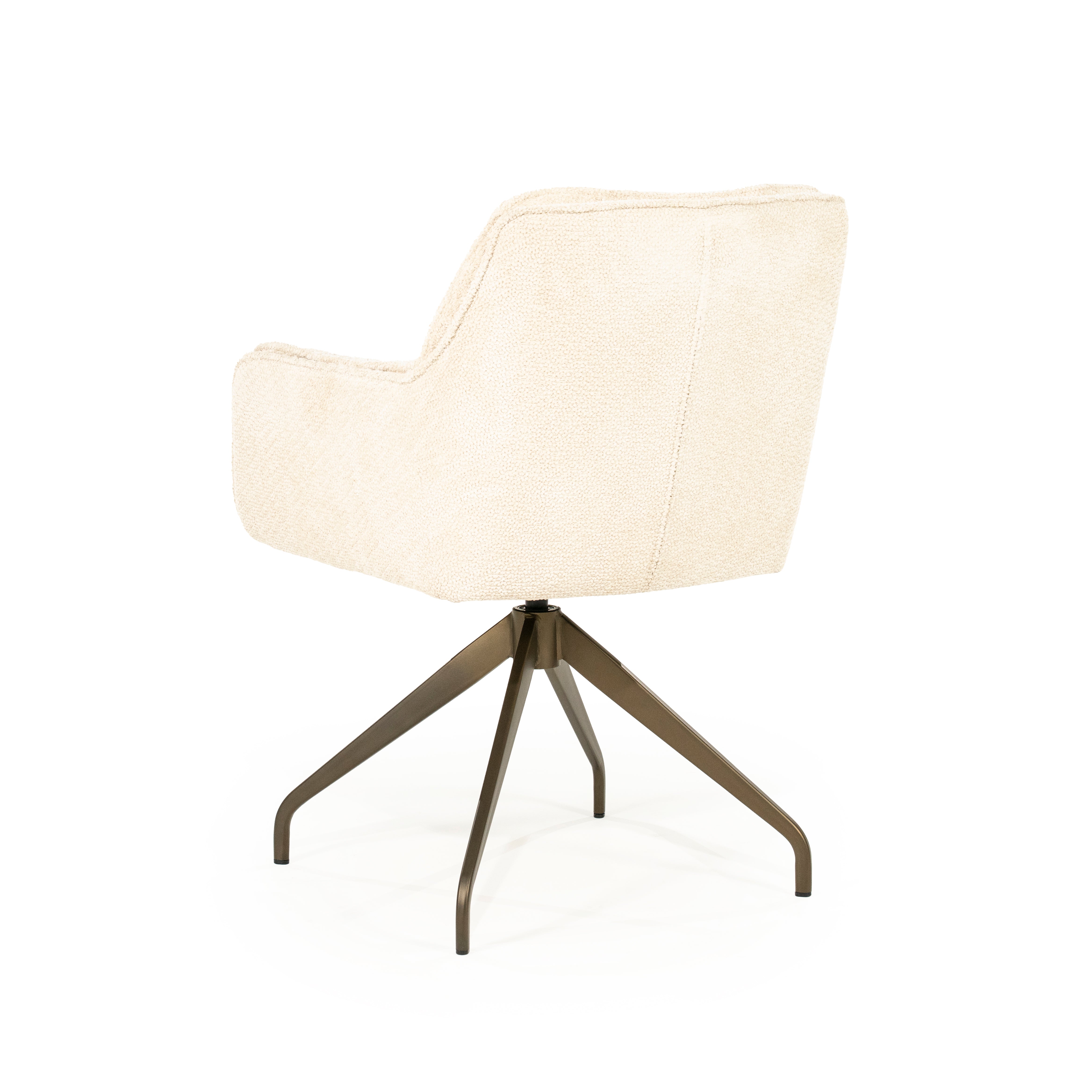 HUGO swivel chair beige with dark brown base