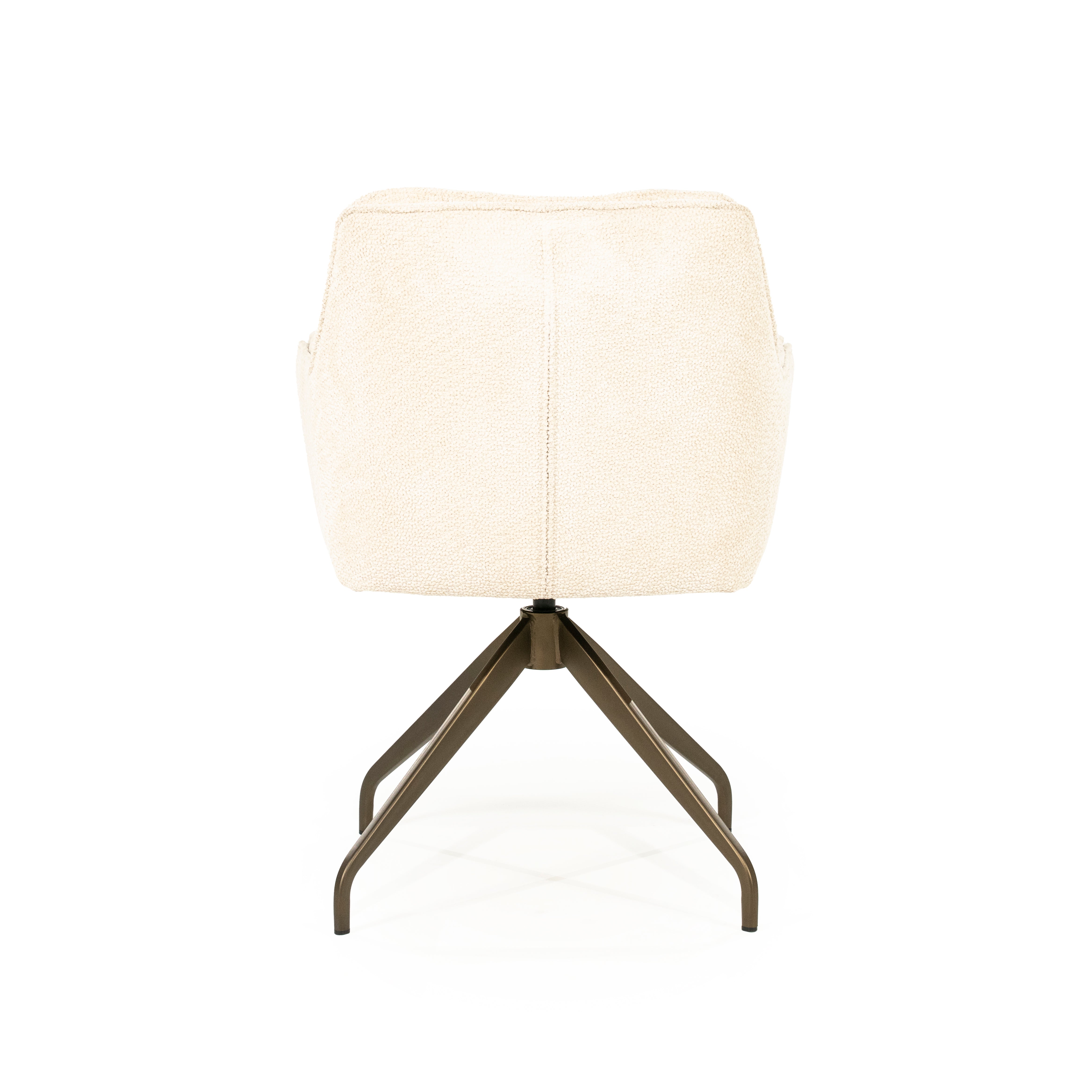 HUGO swivel chair beige with dark brown base