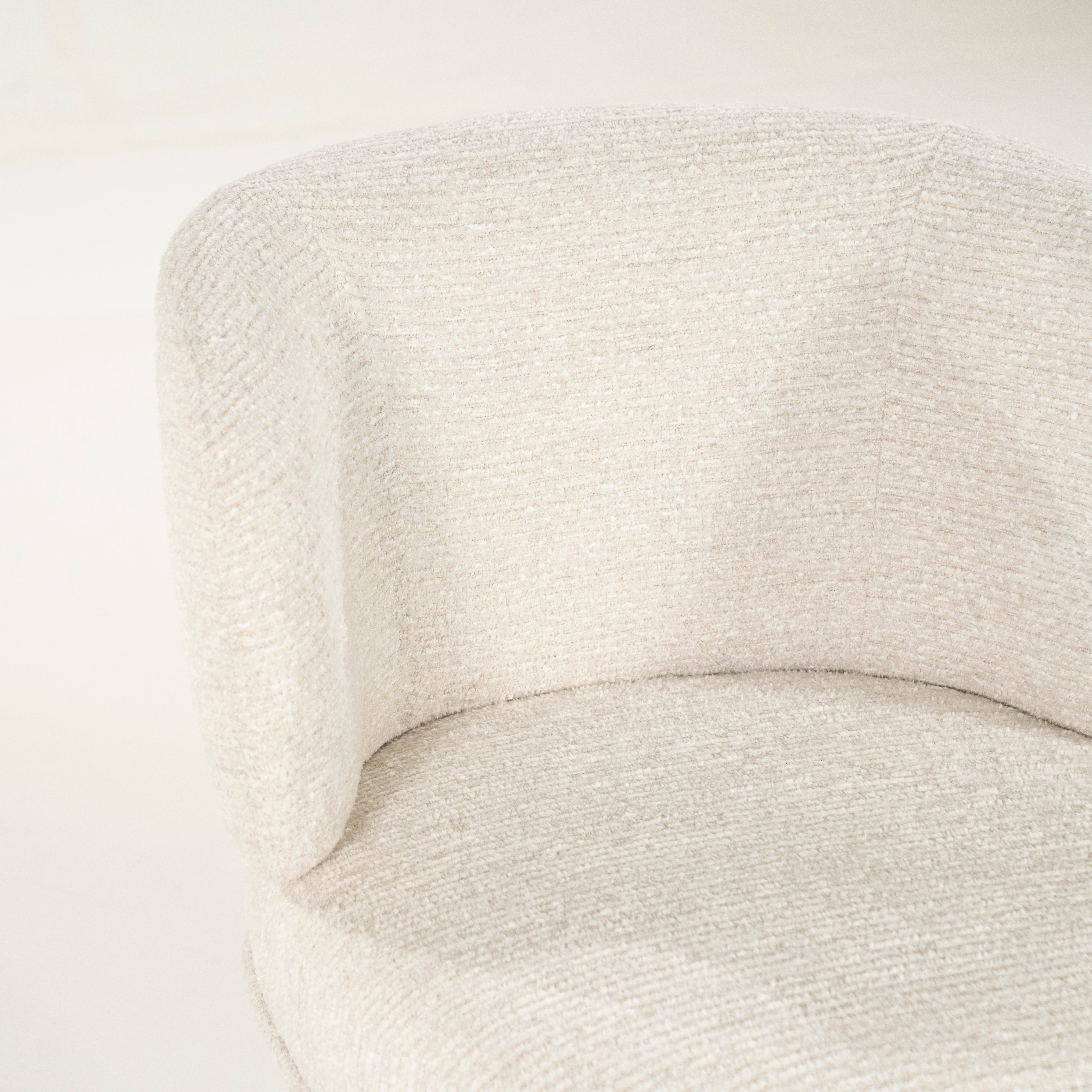 JAYSON Beige Swivel Chair with Dark Brown Base