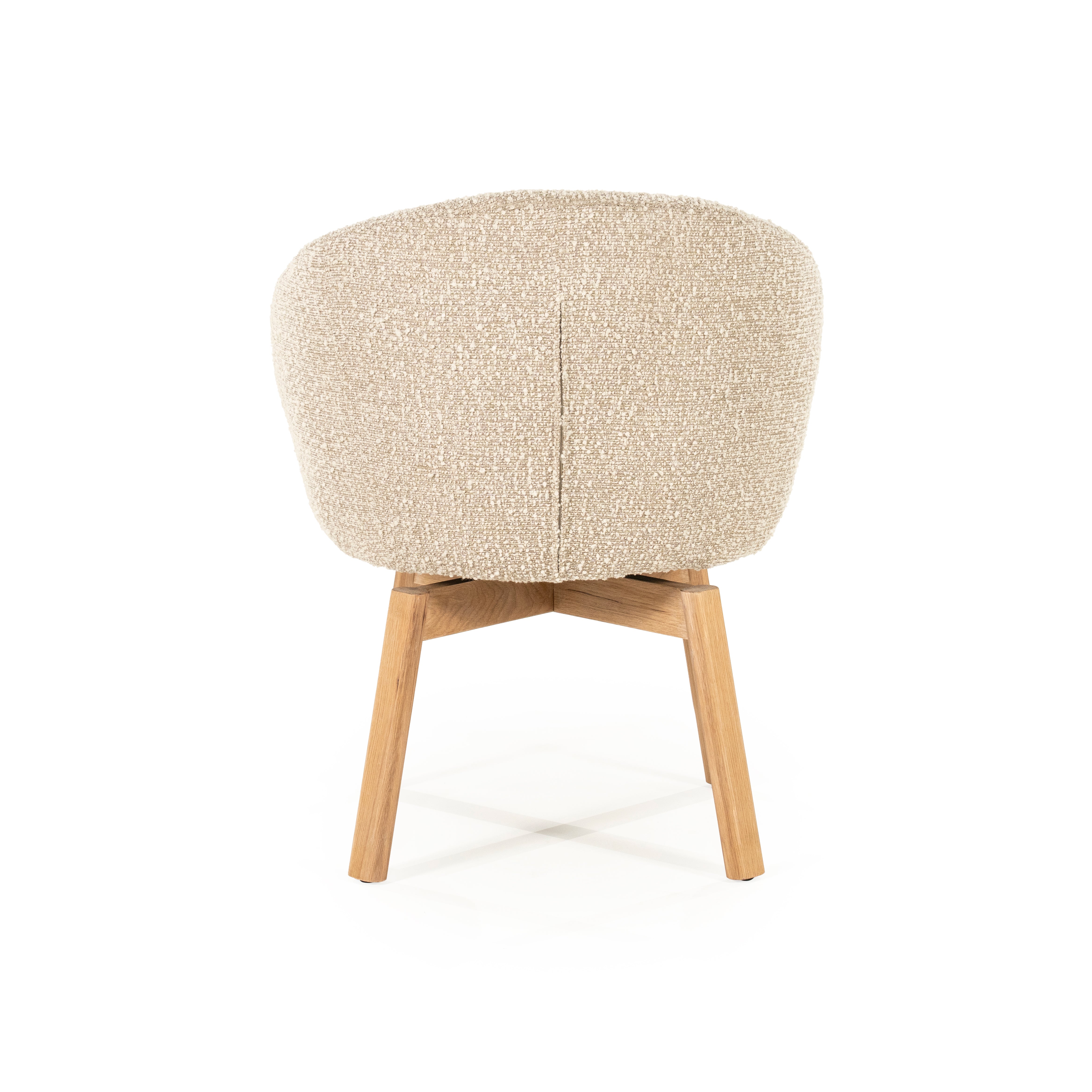 LIVIA swivel chair beige with wooden base