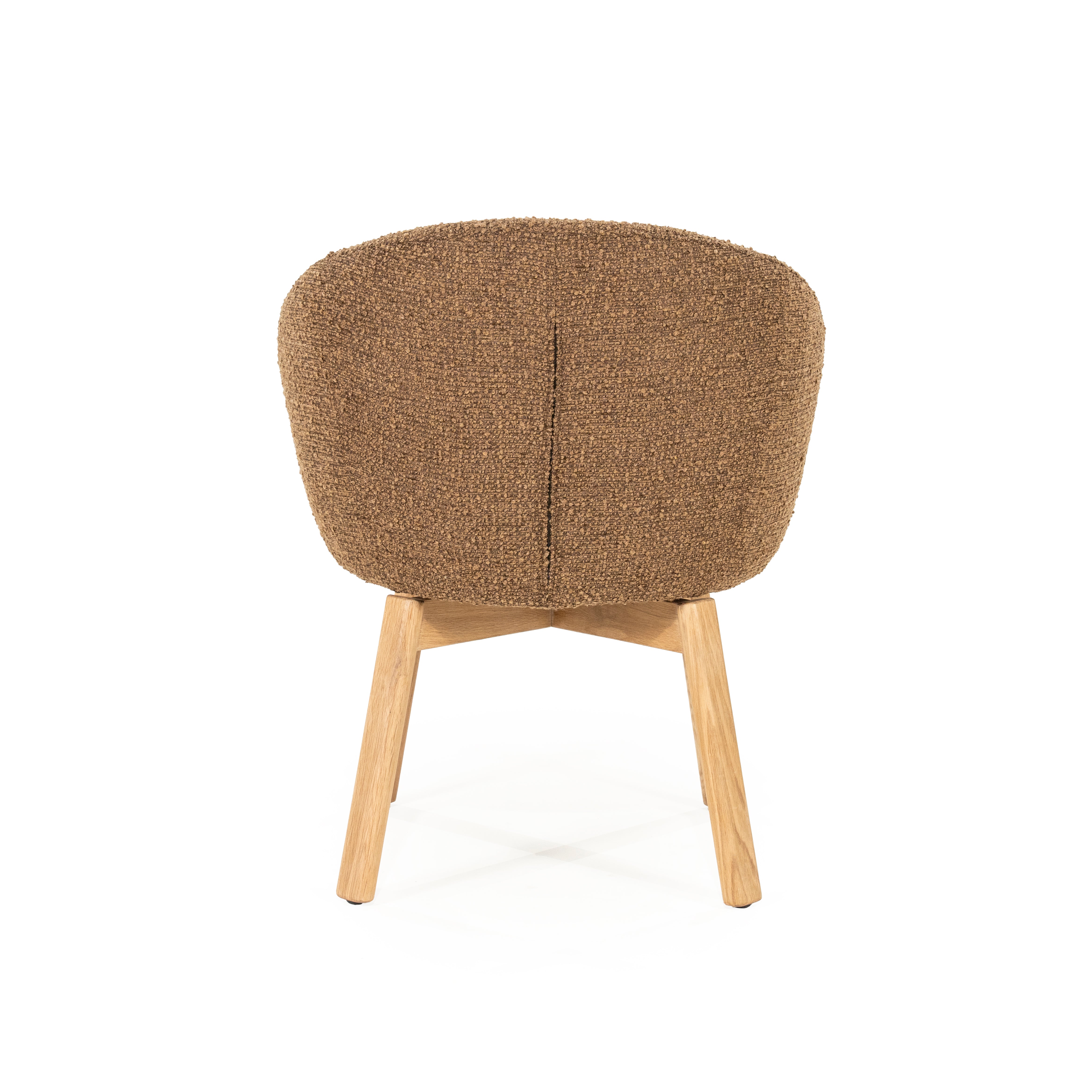 LIVIA swivel chair brown with wooden base