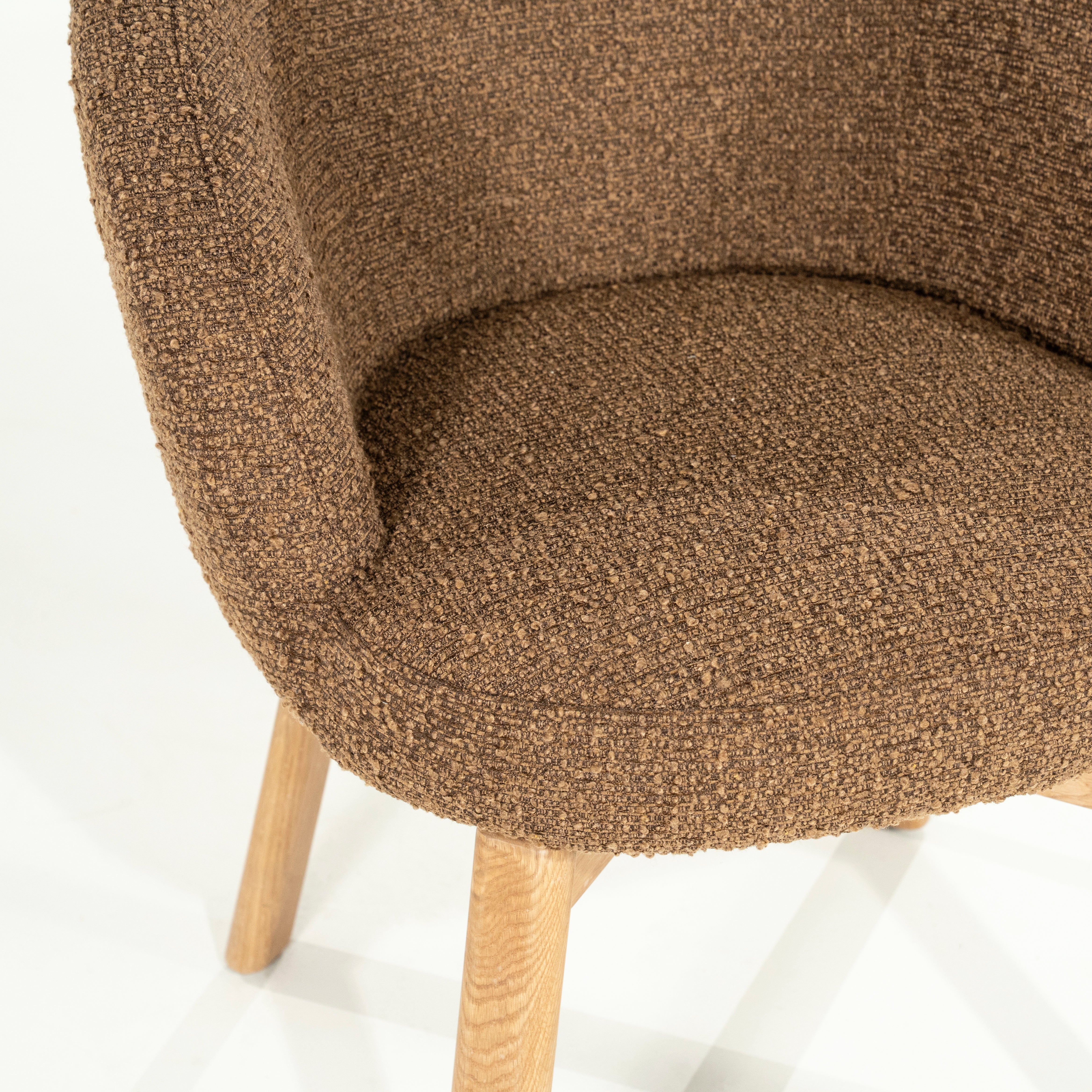 LIVIA swivel chair brown with wooden base