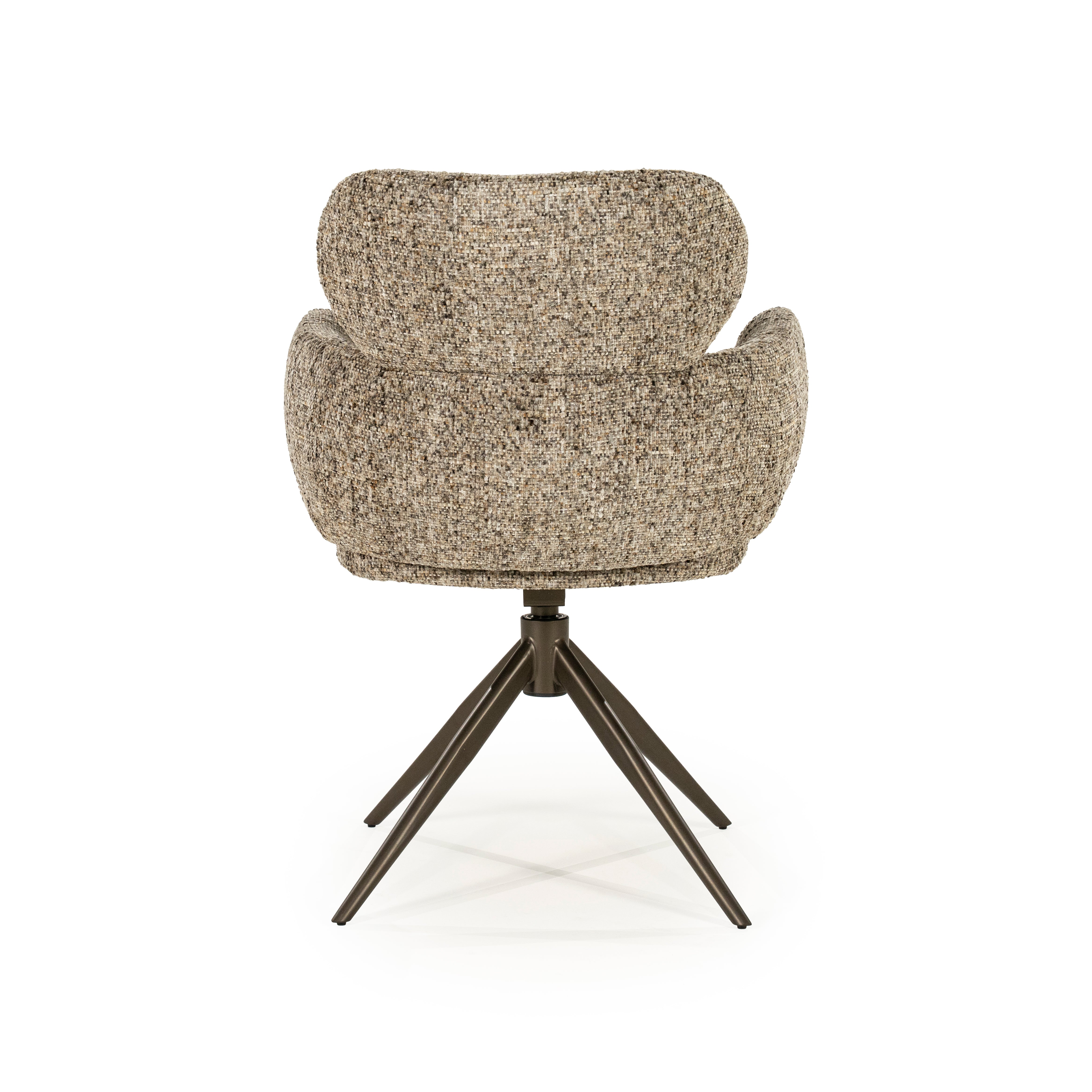 DARCIO swivel chair gray-brown mélange with dark brown base