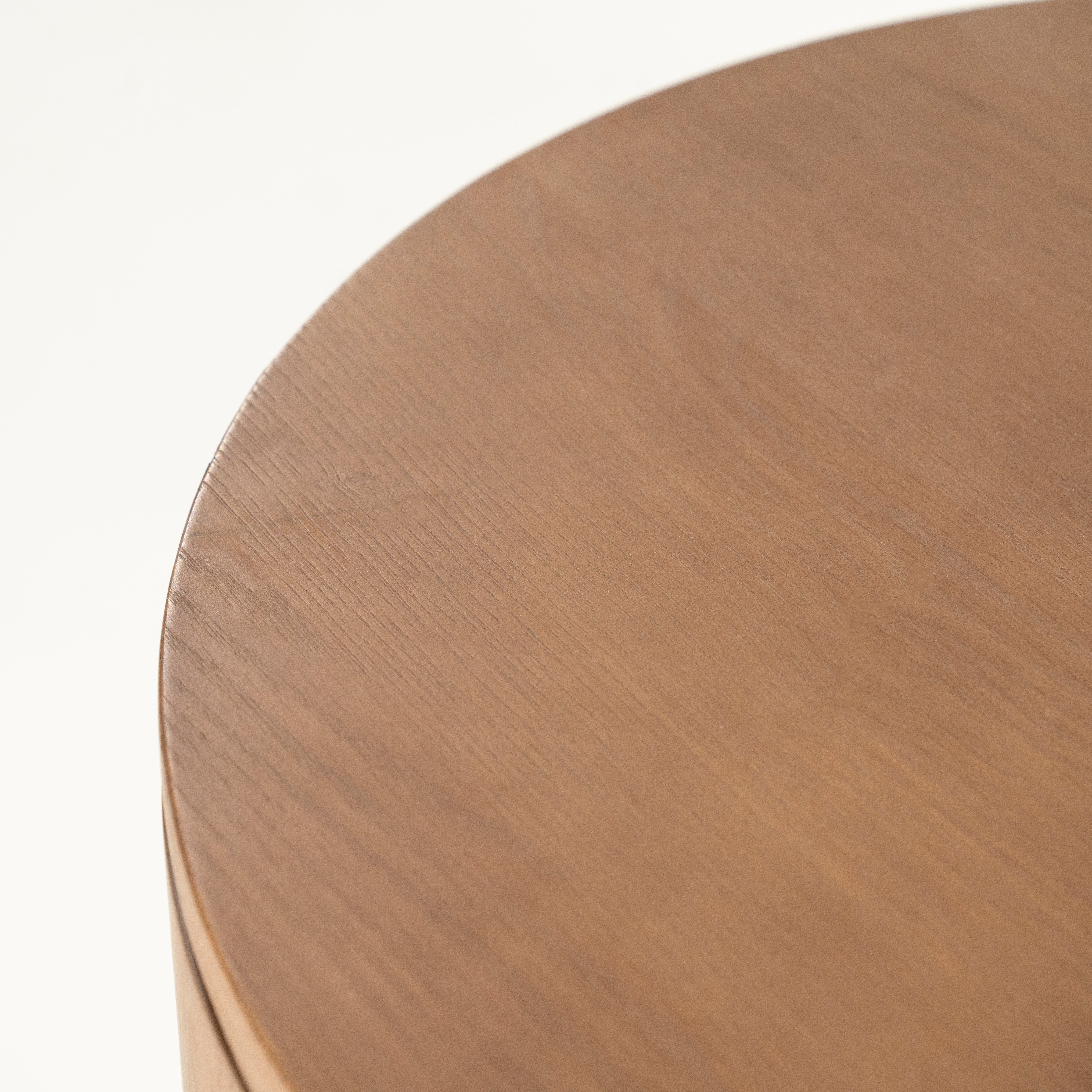 Szafka nocna SKYE ciemne drewno dębowe z metalową podstawą