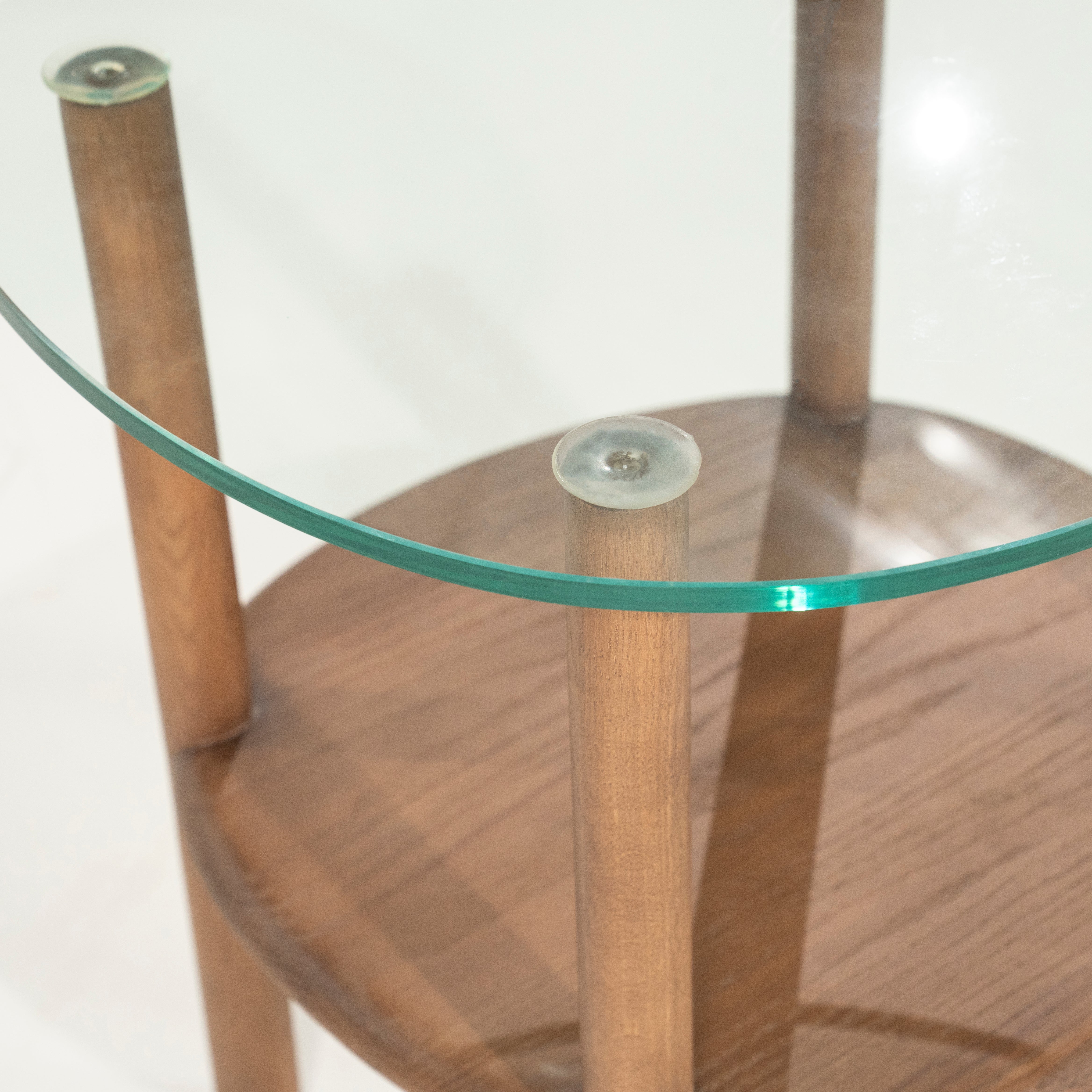 CLEO Side Table Dark Oak Wood with Glass Top