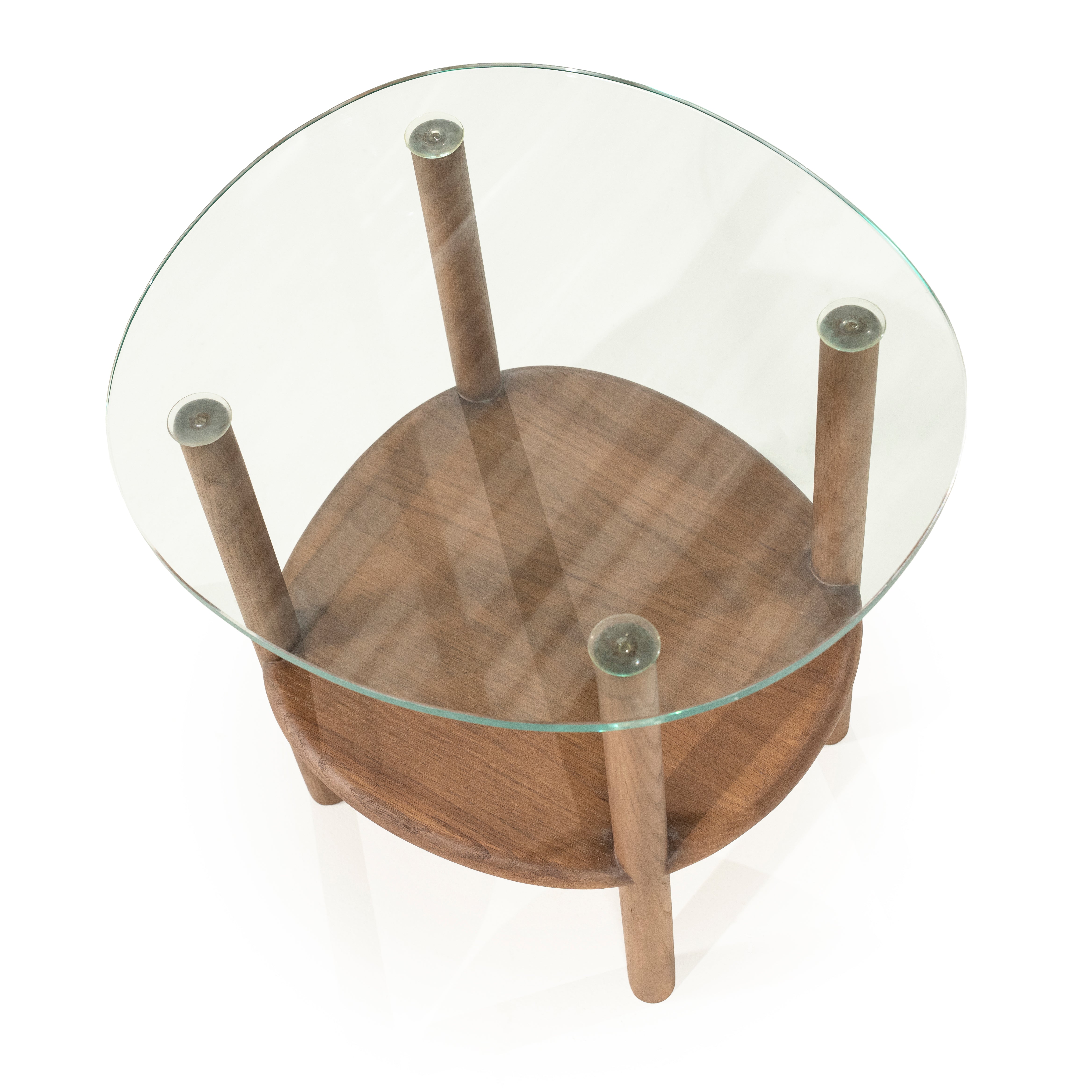 CLEO Side Table Dark Oak Wood with Glass Top