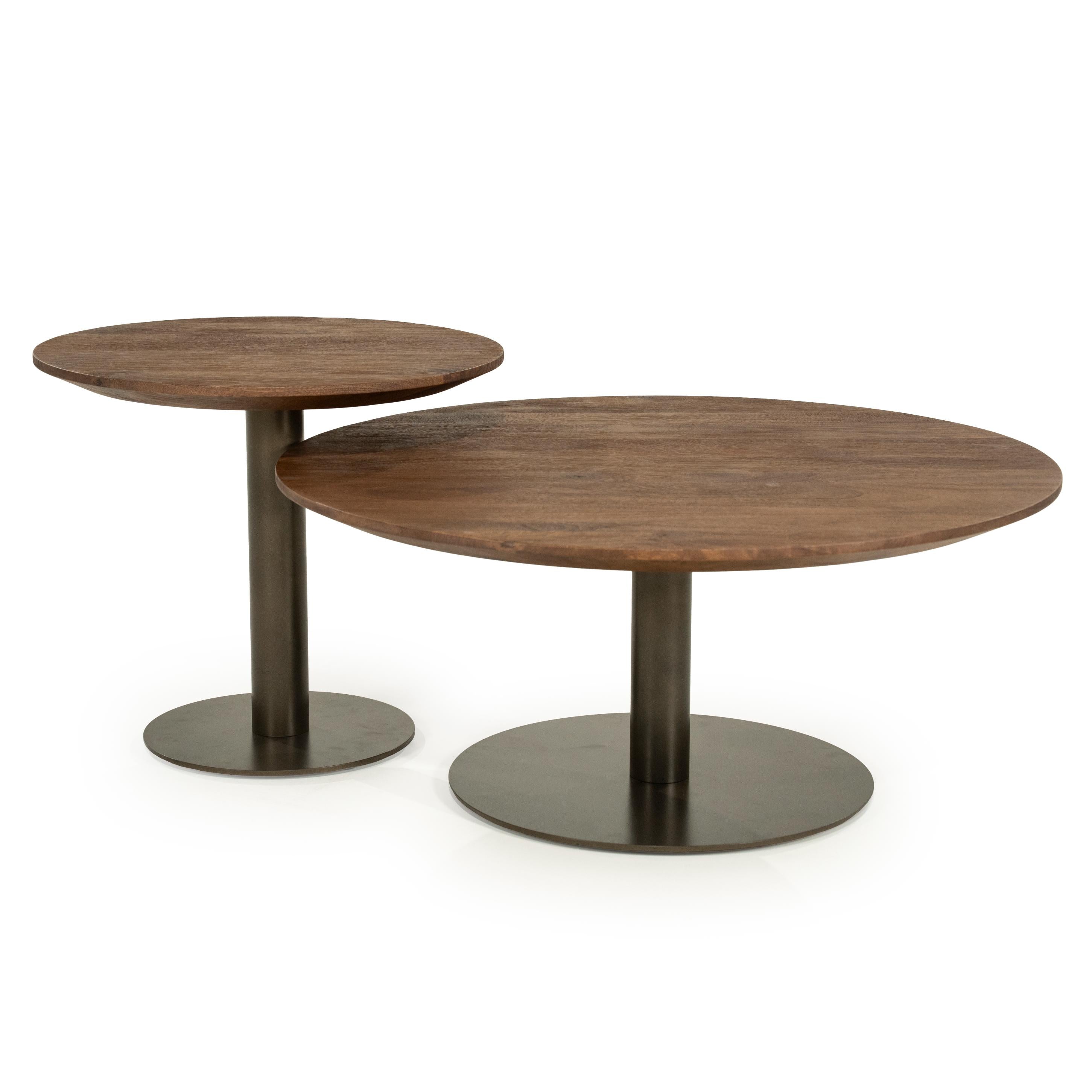 ESILA side table mango wood with metal base