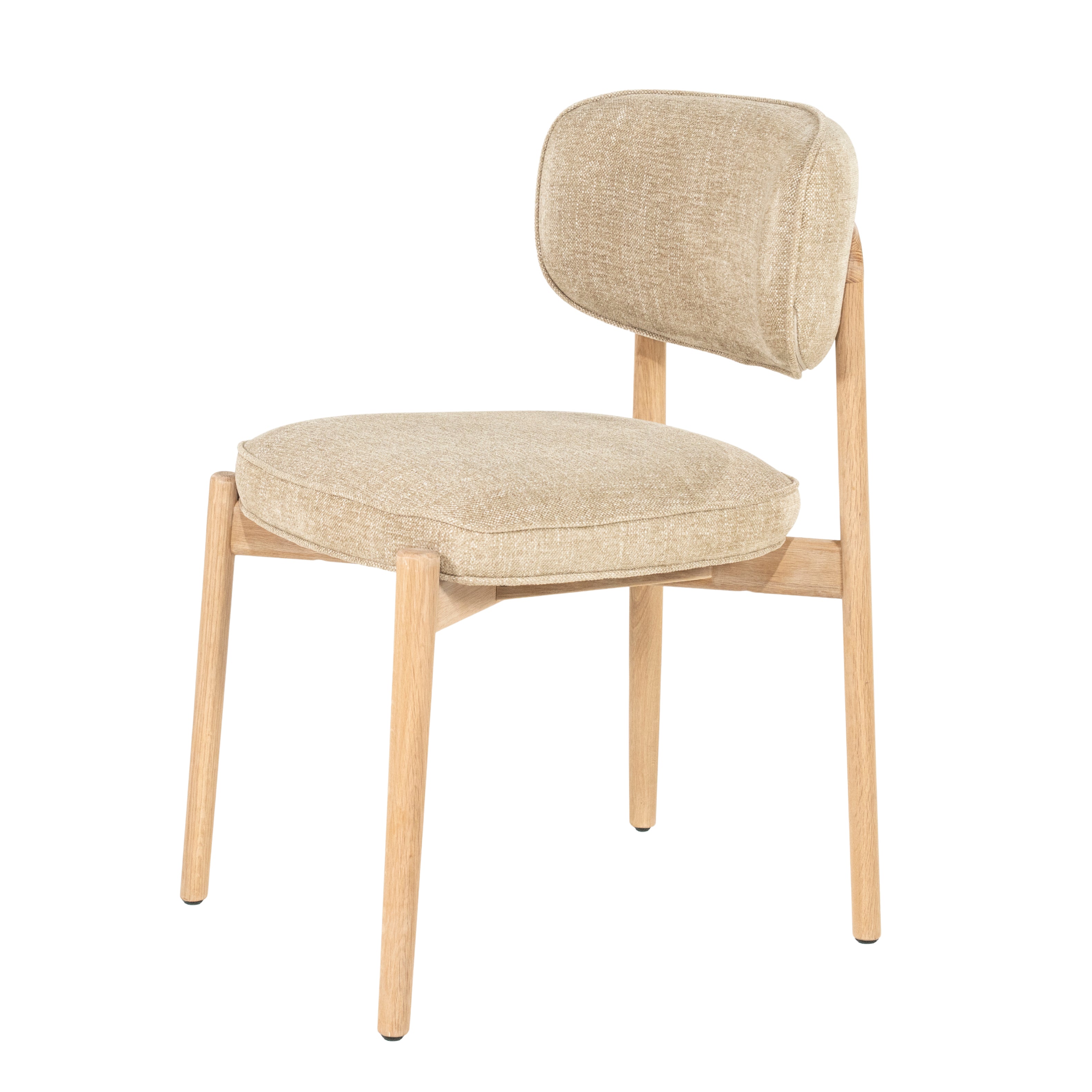 Stuhl RUNE in Beige mit heller Eichenbasis