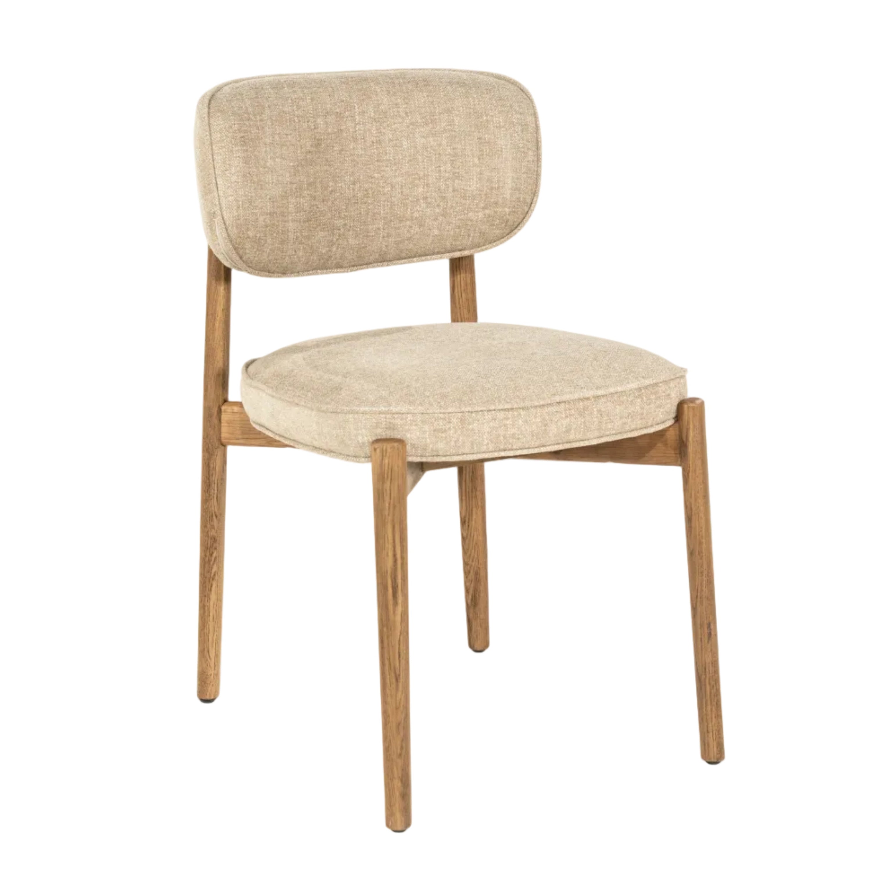 Stuhl RUNE in Beige mit Eichenbasis