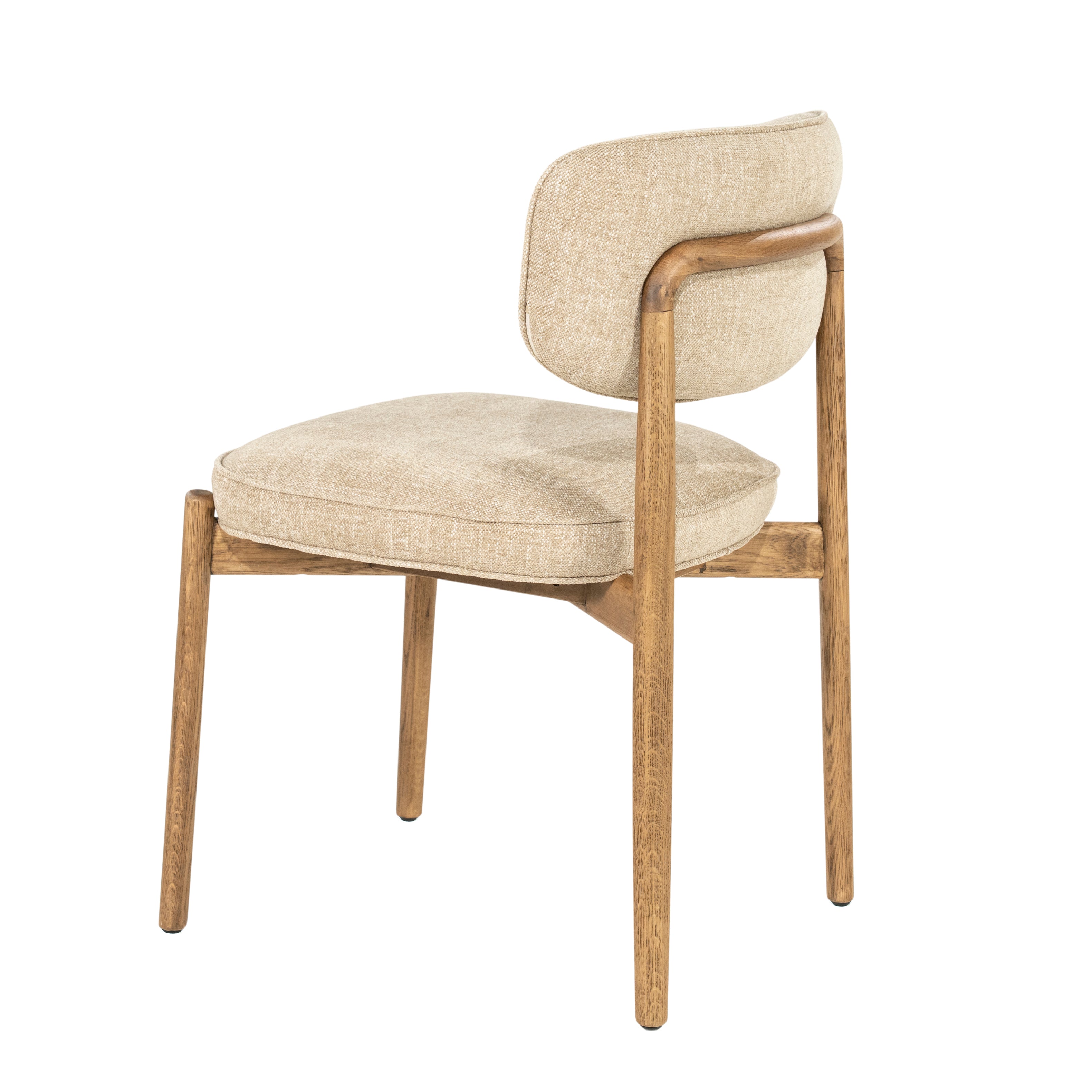 Stuhl RUNE in Beige mit Eichenbasis