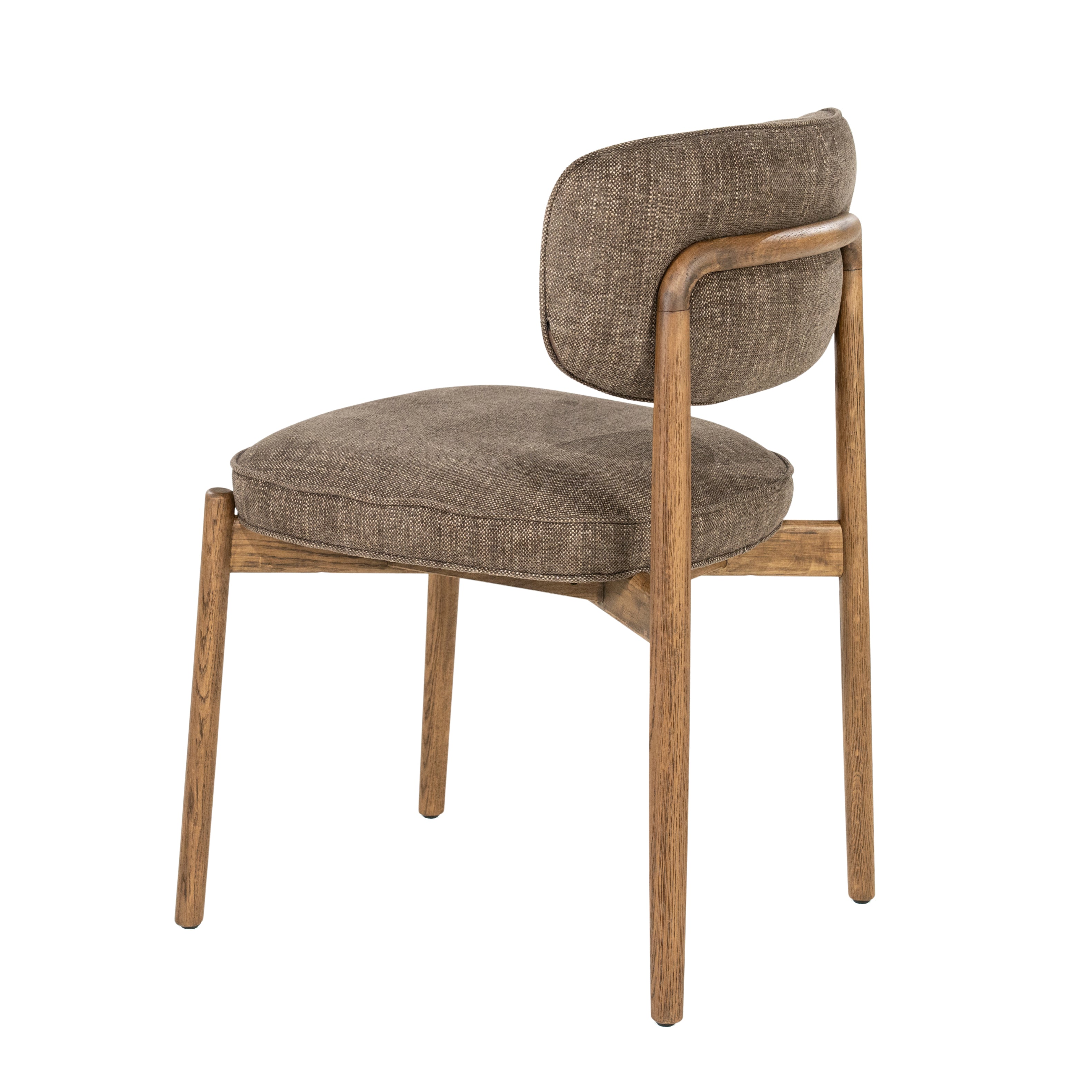RUNE Chair in Brown with Oak Base