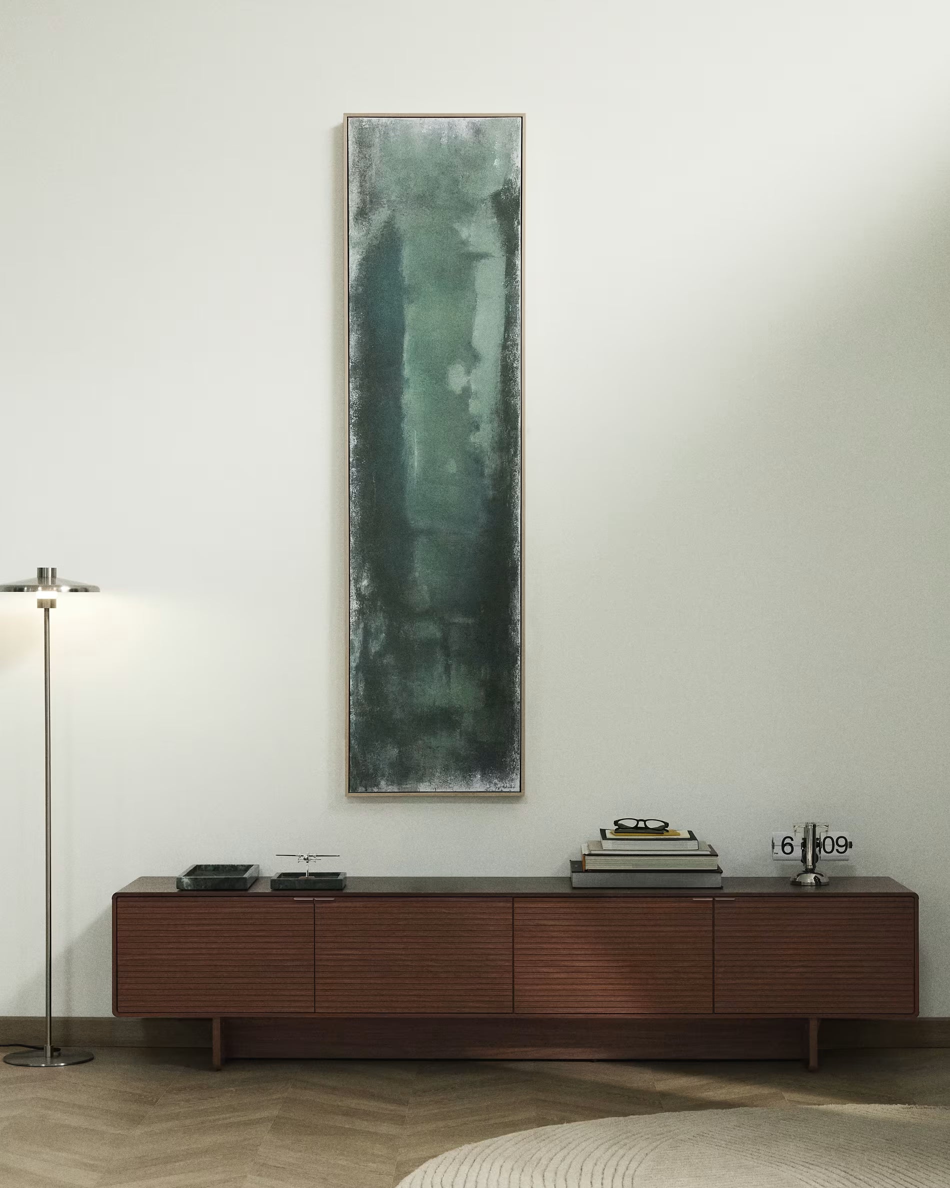 NORLEN dark brown walnut veneer TV cabinet