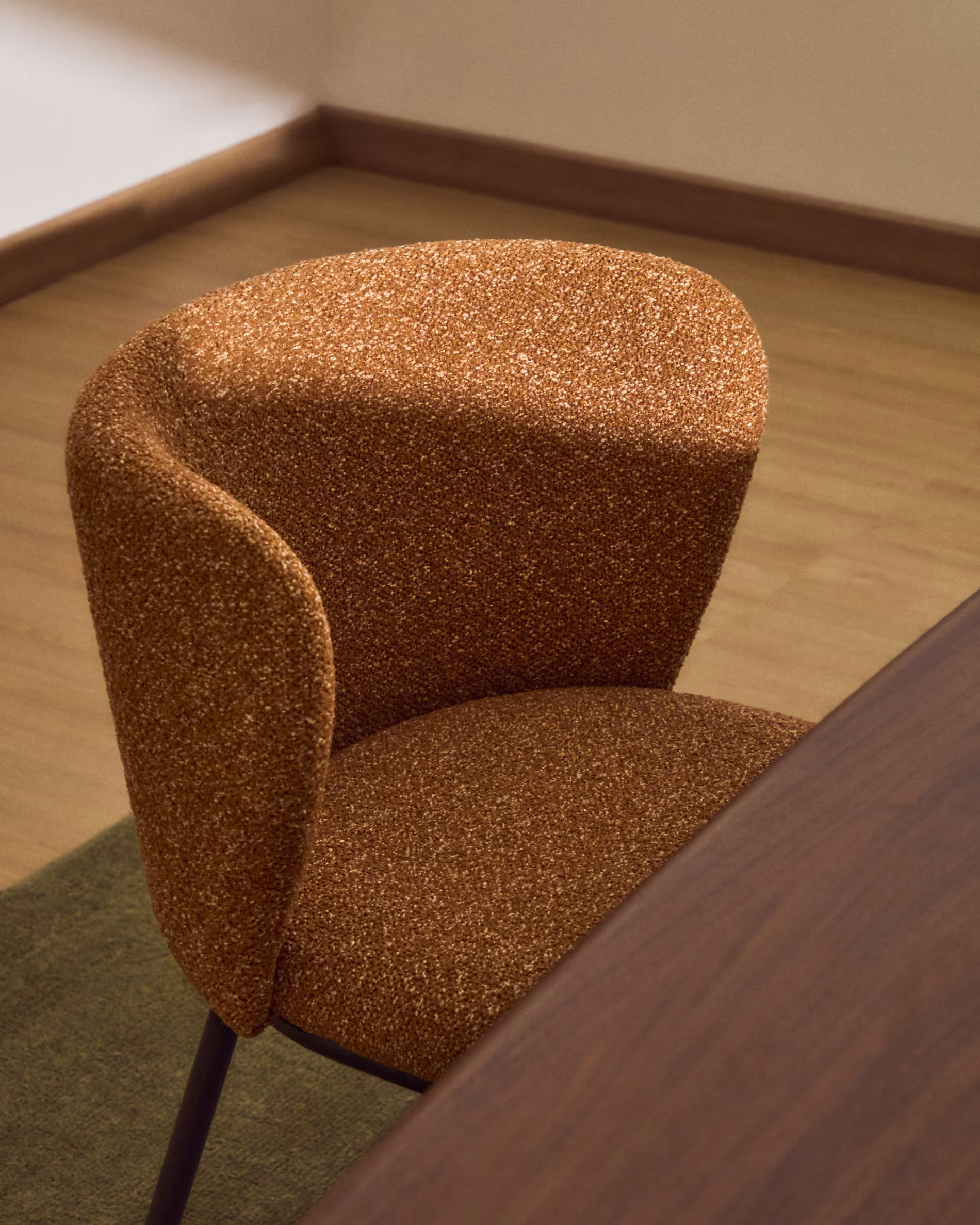 CISELIA Chair in Brick Chenille with Black Base