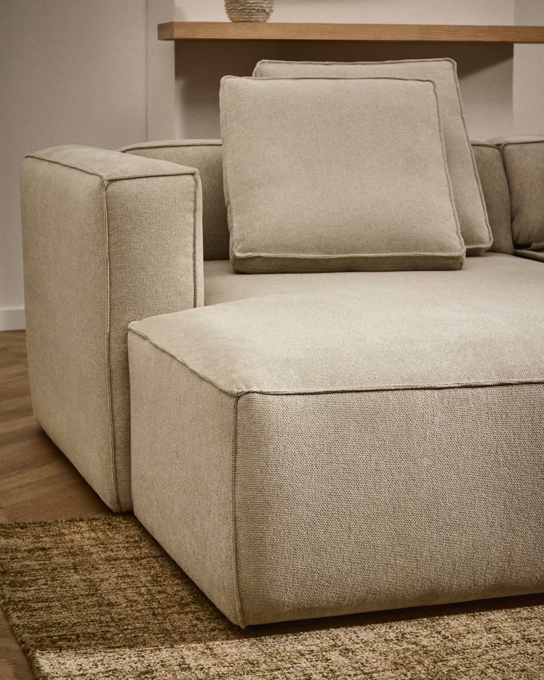 Narożnik lewostronny 3-osobowy z funkcją spania MARELA beżowy