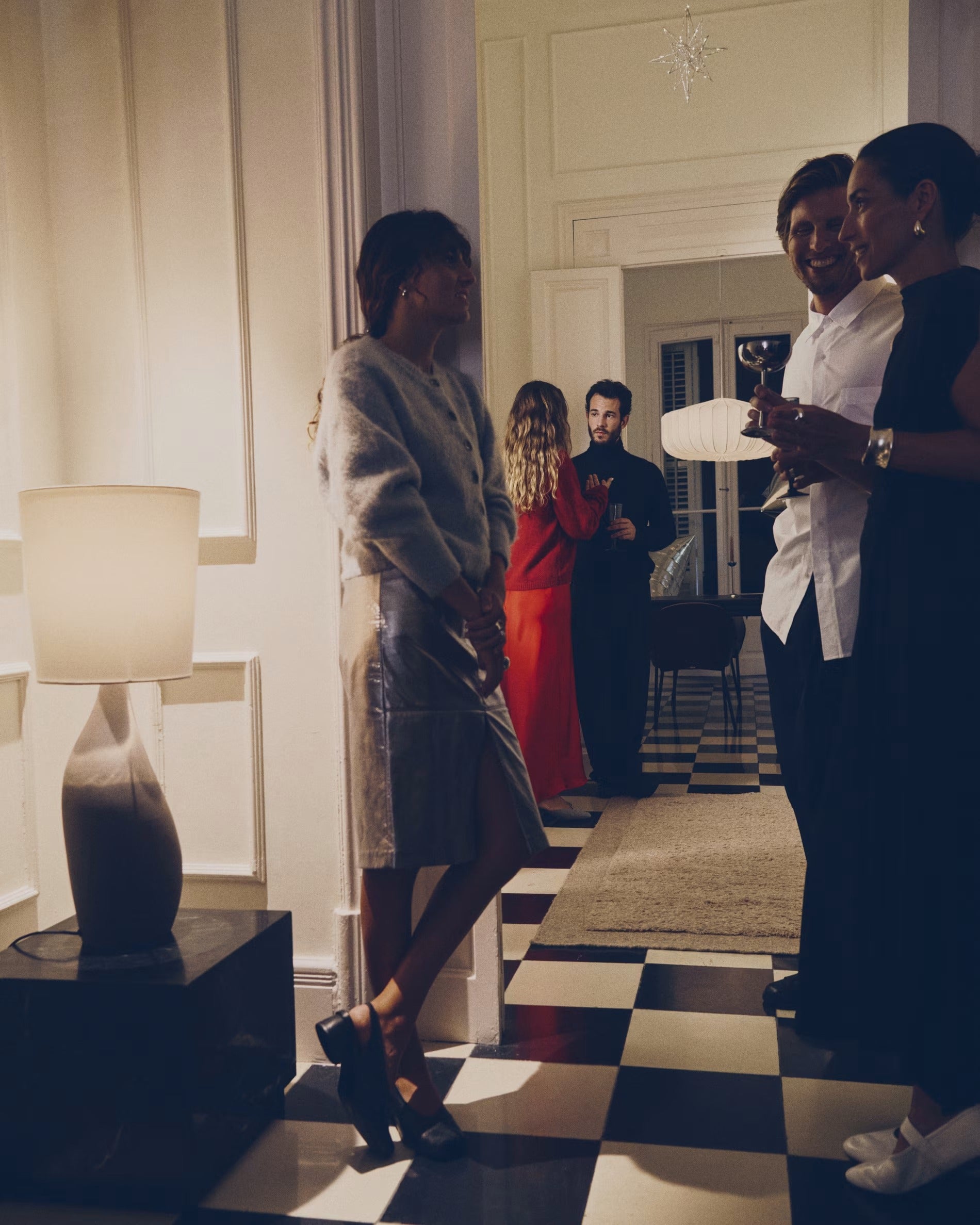 Lampa stołowa VIONA jasnoszary z bawełnianym kloszem