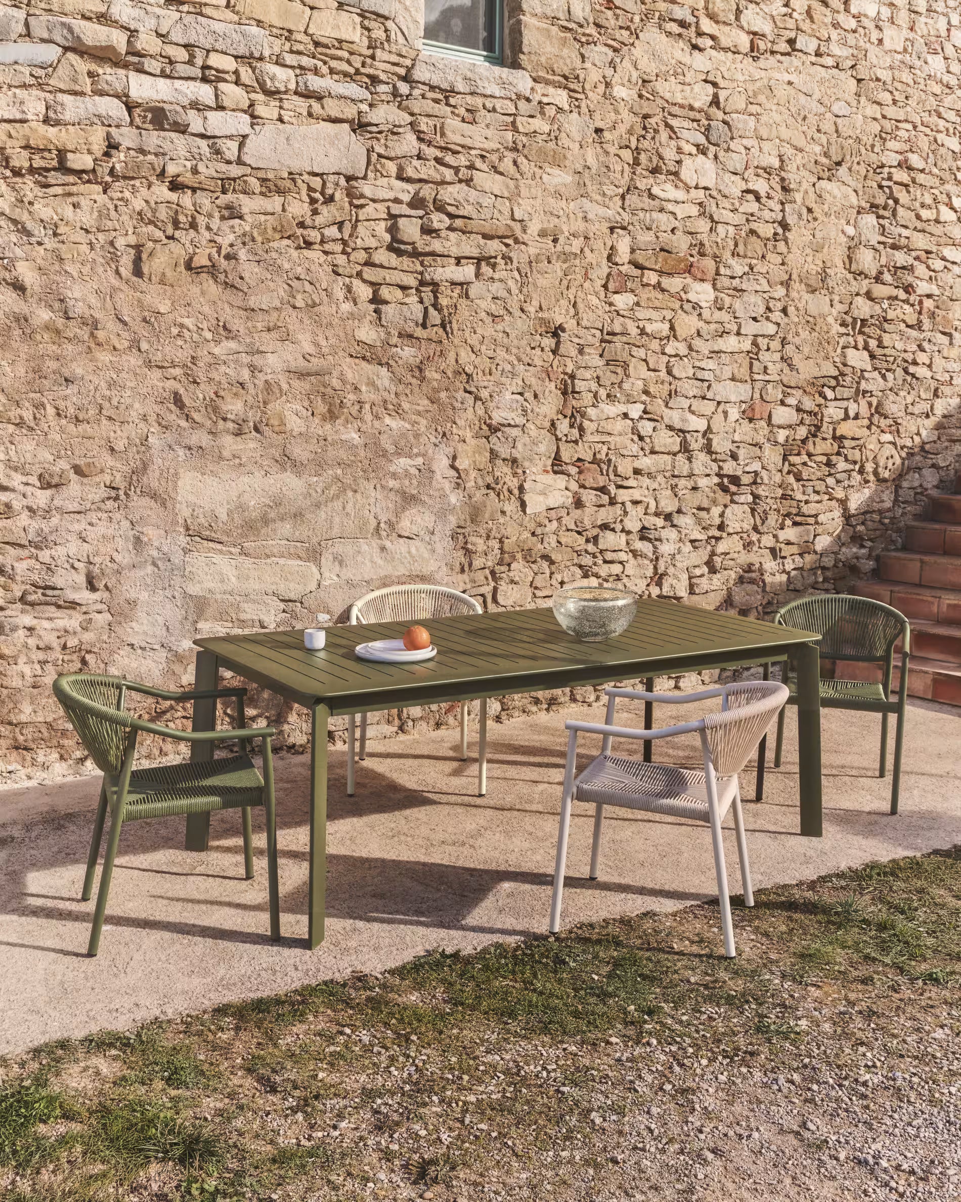 Gartenmöbelset BRELA grün mit Aluminiumgestell