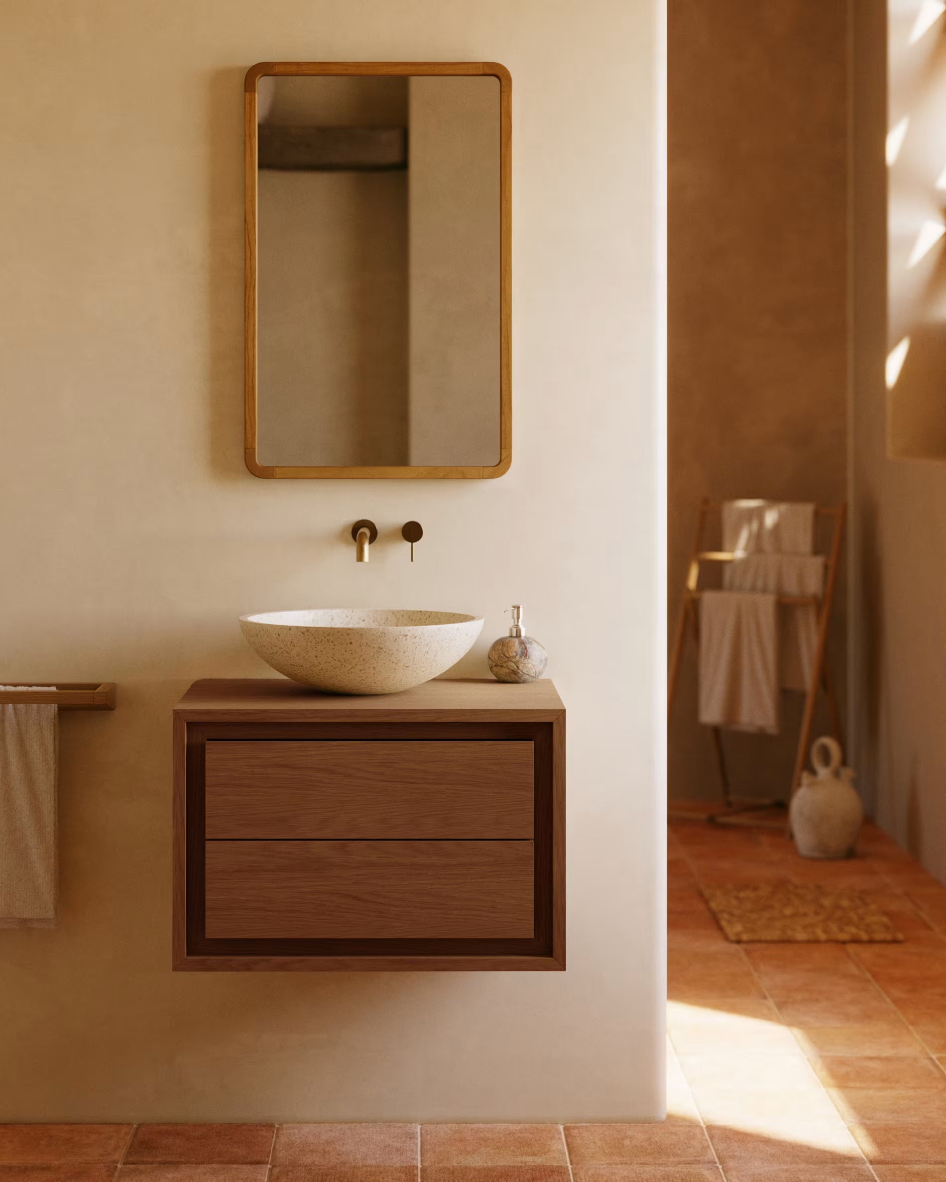 Shamel mirror solid wood