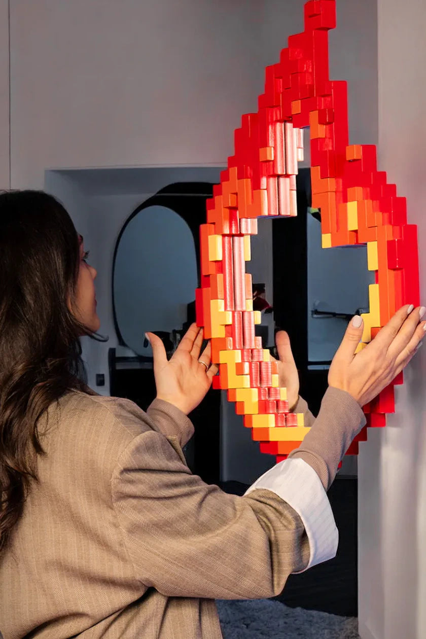 Lustro PIXEL - CHERRIES czerwony