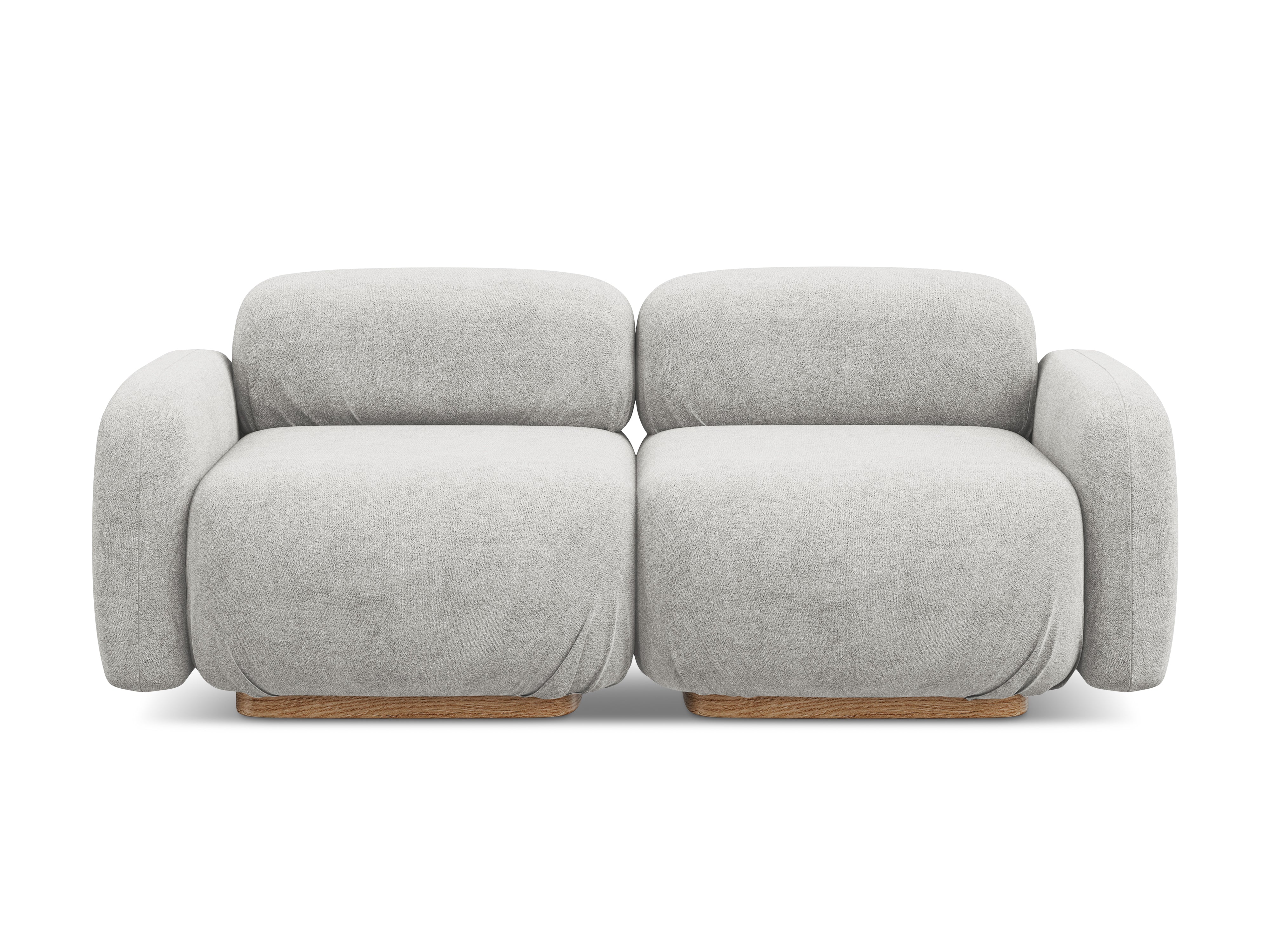 Sofa modułowa 3-osobowa AILANI srebrny boucle