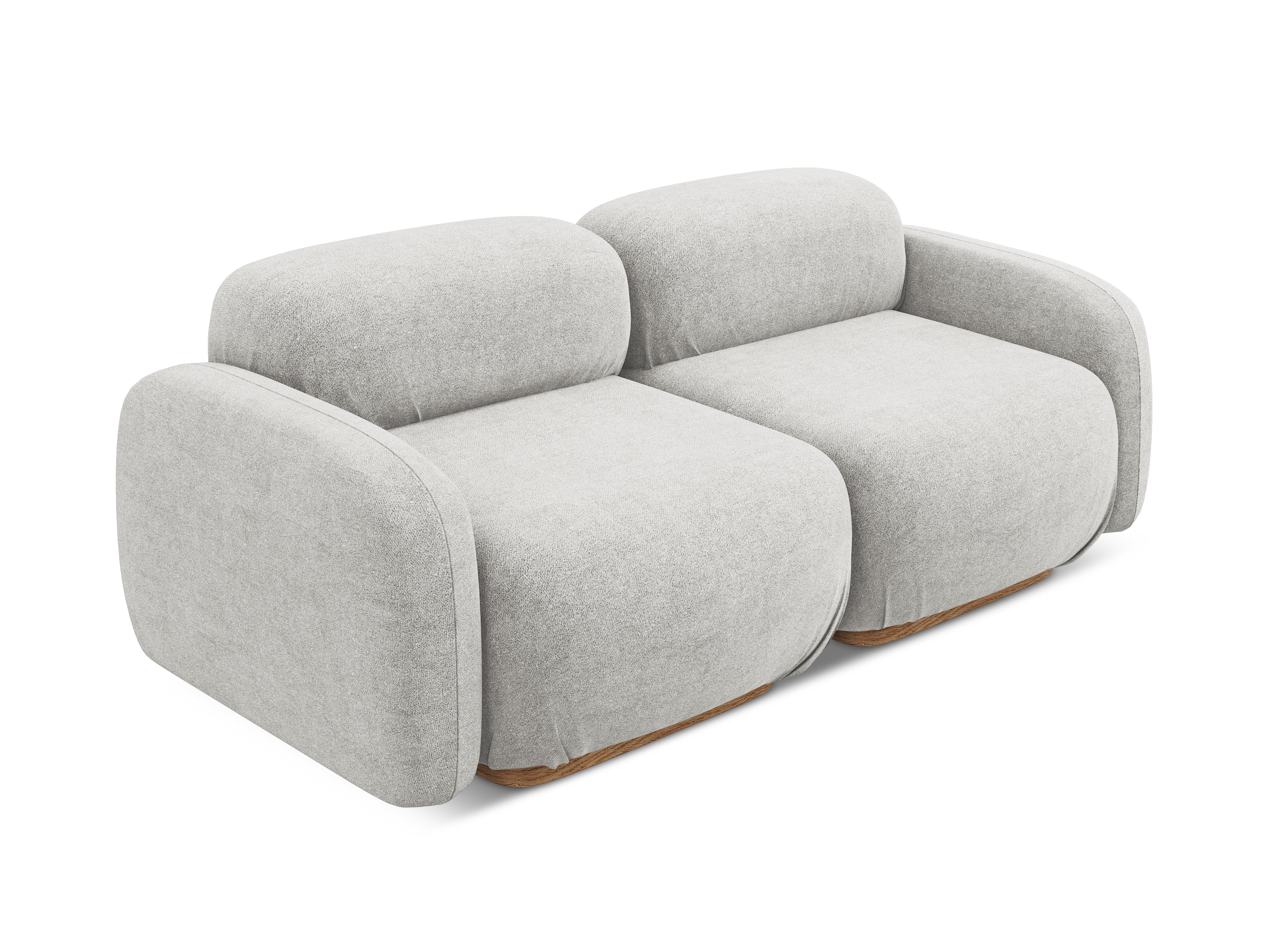 Sofa modułowa 3-osobowa AILANI srebrny boucle