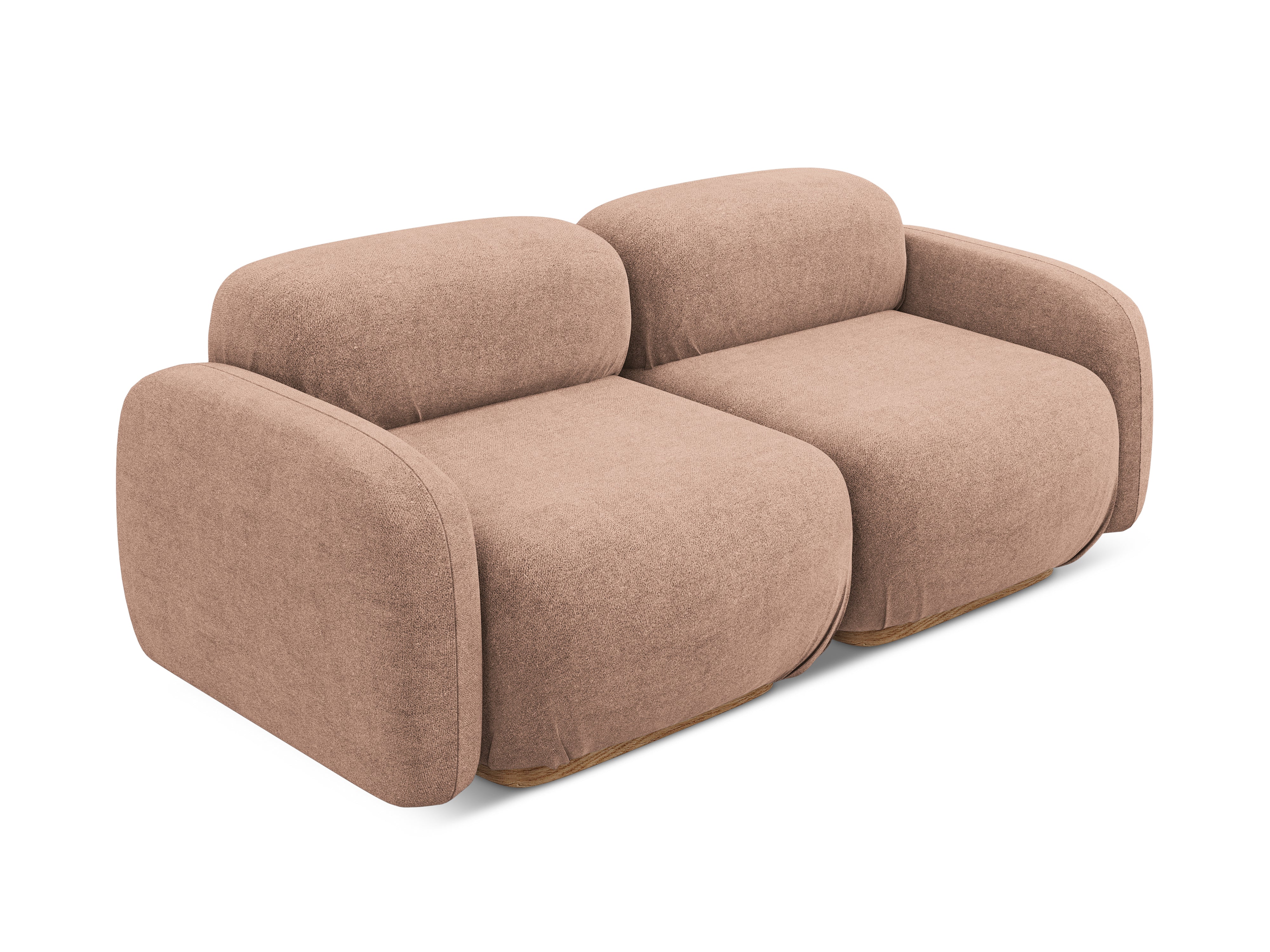 Sofa modułowa 3-osobowa AILANI pudrowy róż boucle