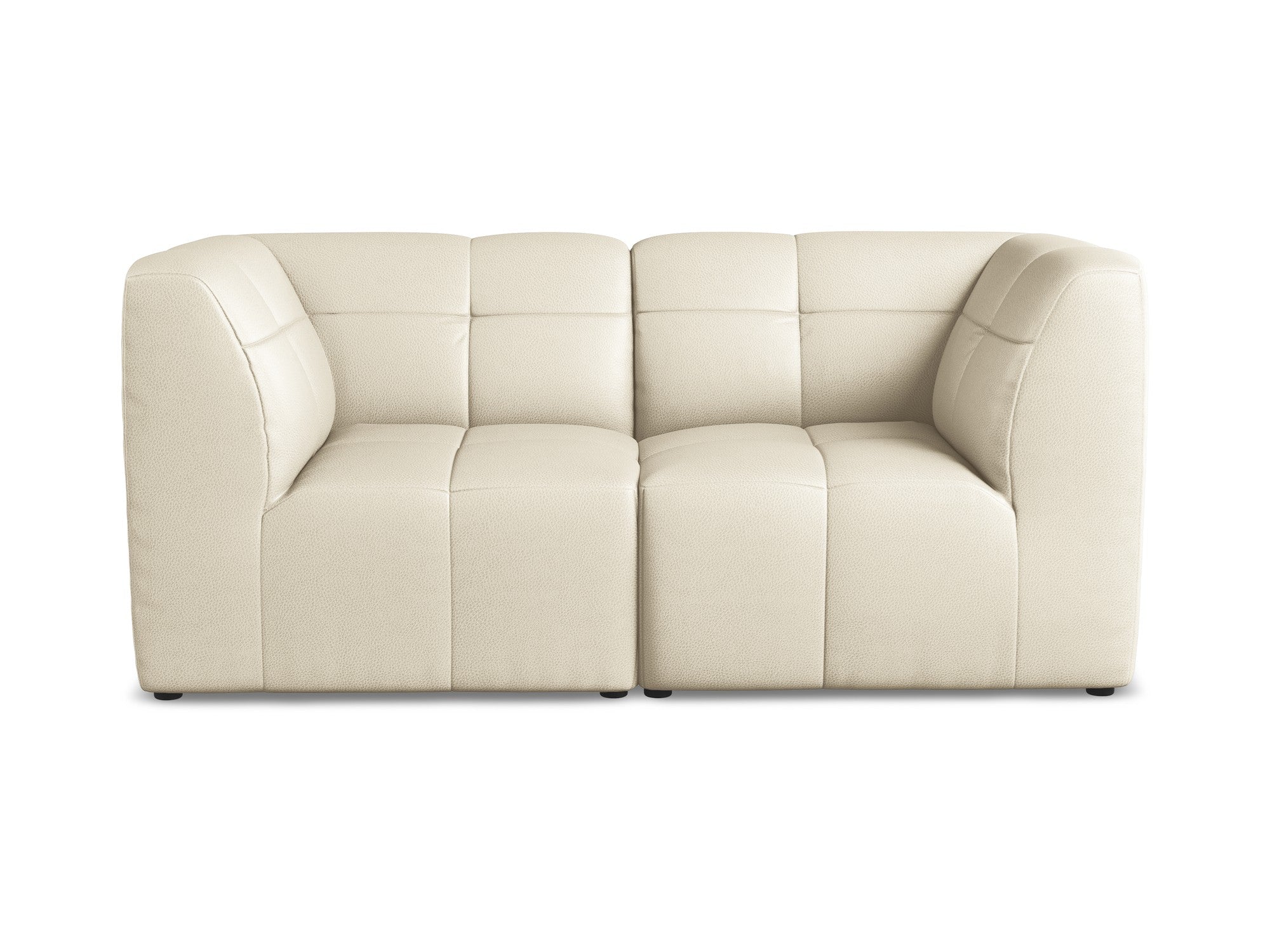 Modulares 2-Sitzer Sofa ALOHA hellbeige Kunstleder