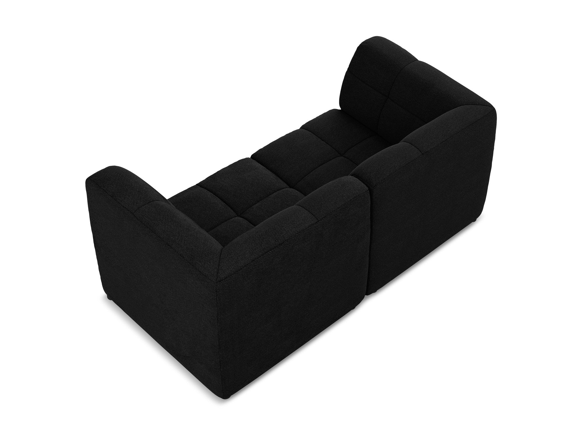 Modulares 2-Sitzer Sofa ALOHA schwarzer Boucle