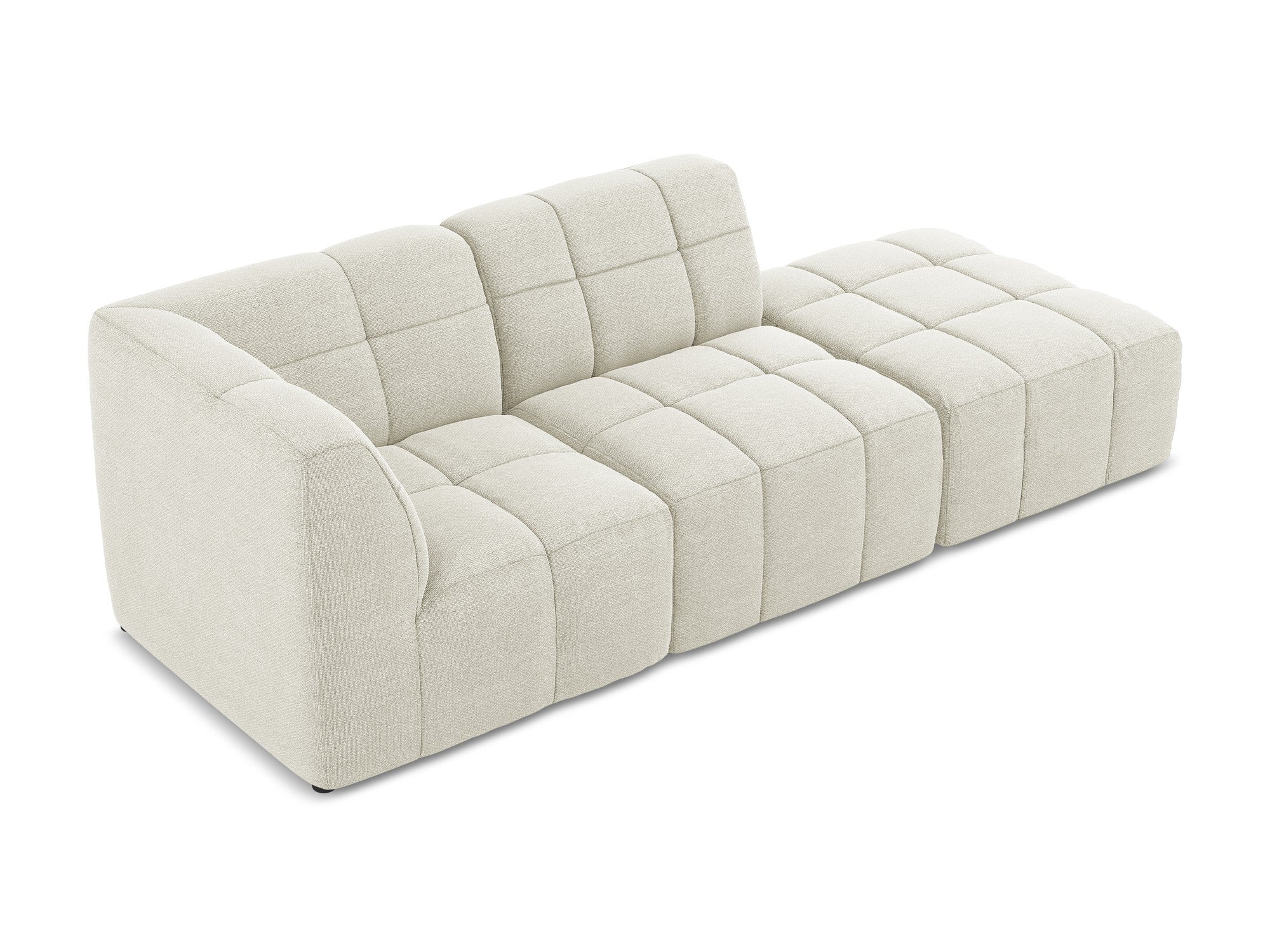 Left-facing open modular 3-seater sofa ALOHA sand boucle