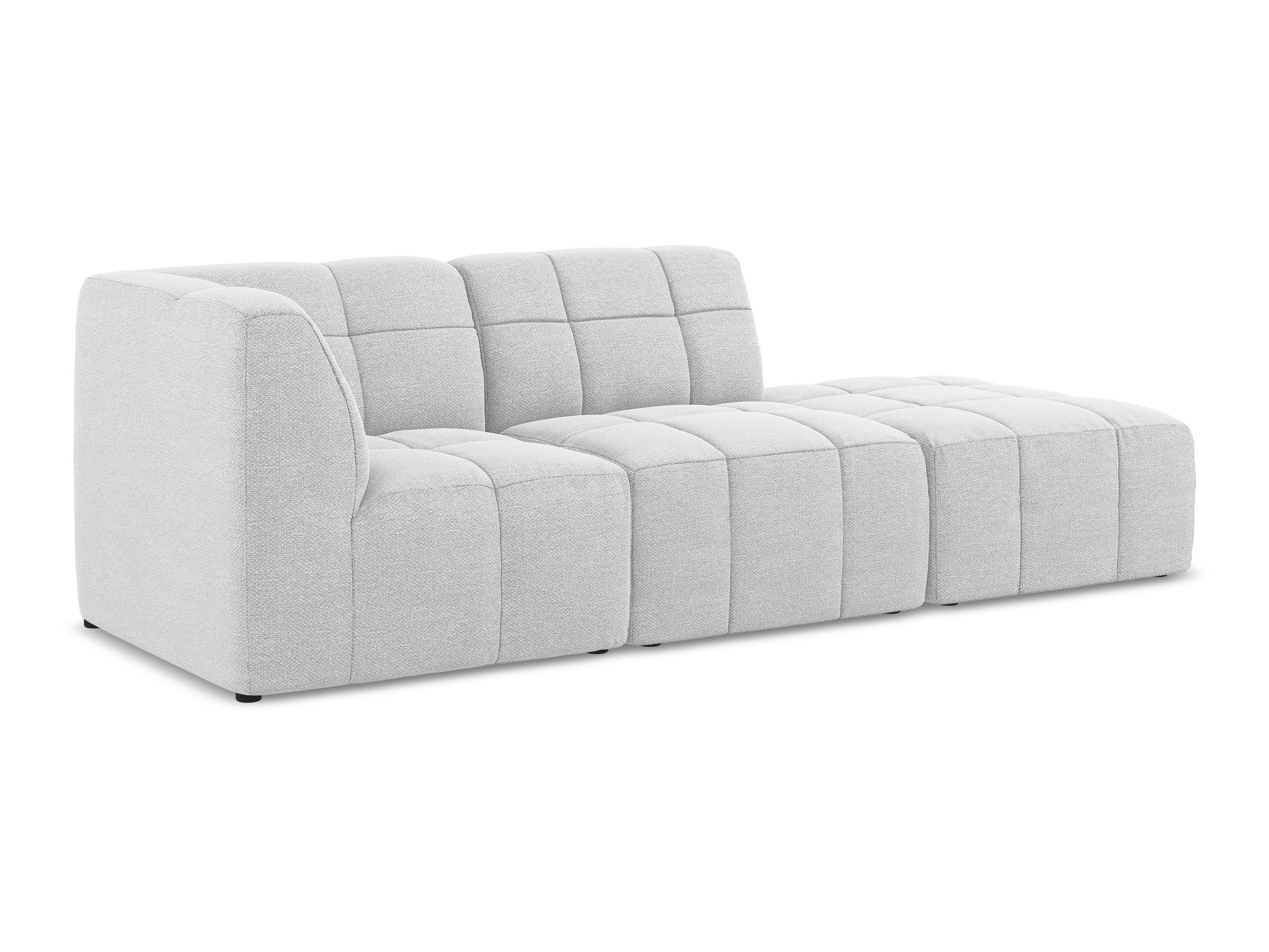 Modulares Sofa linksseitig offen 3-sitzig ALOHA silbernes Boucle