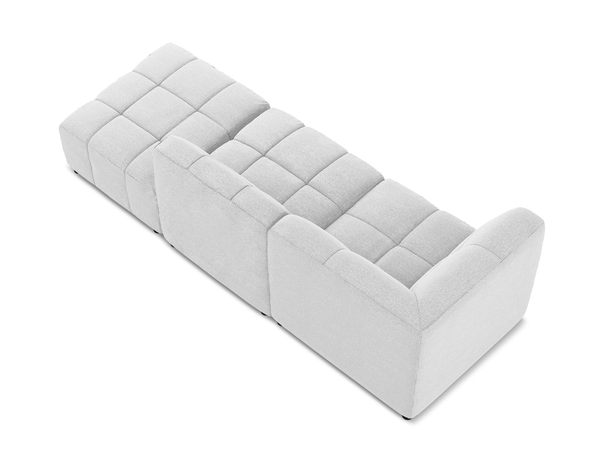 Modulares Sofa linksseitig offen 3-sitzig ALOHA silbernes Boucle