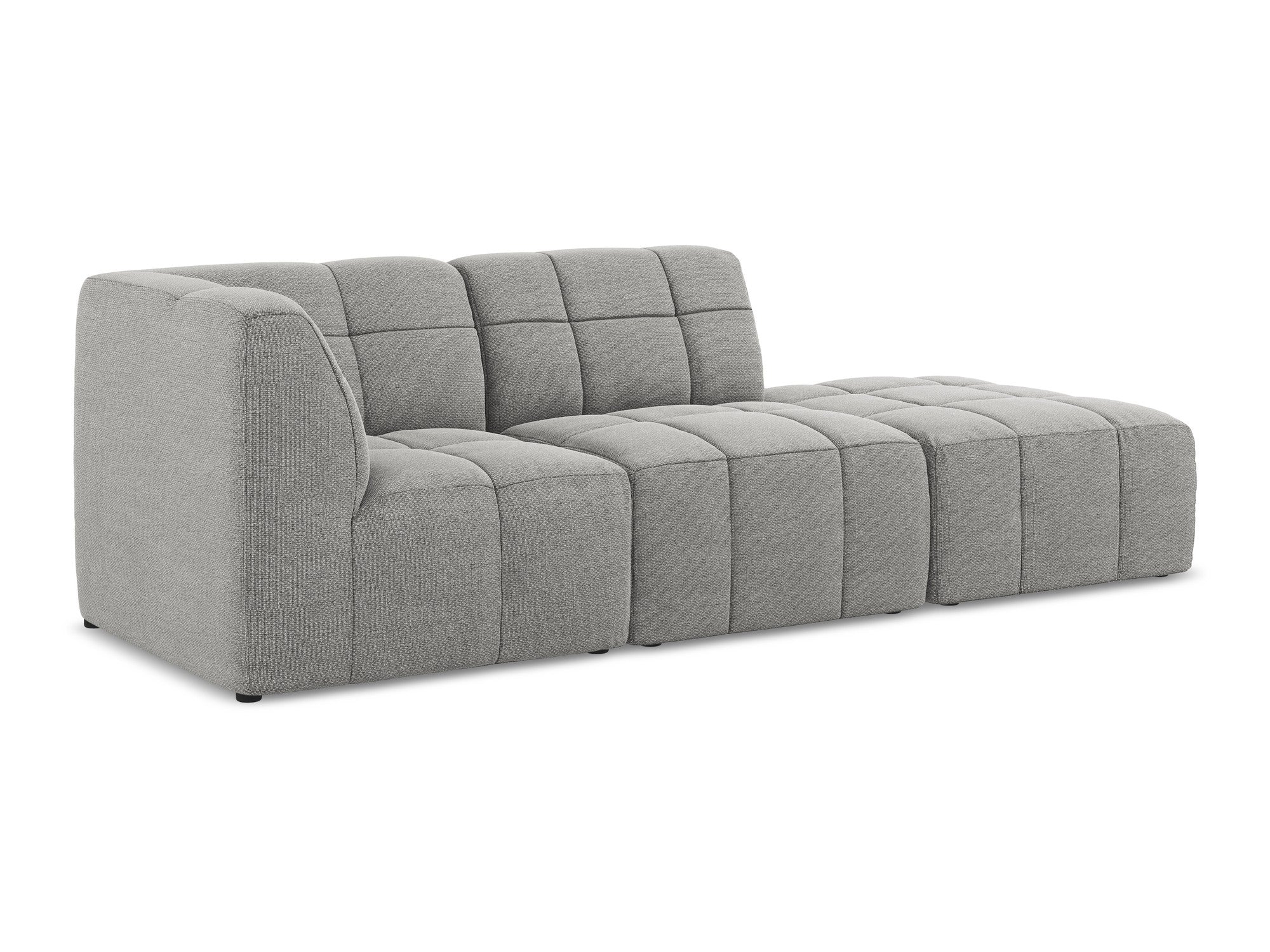 Modulares Sofa linksseitig offen 3-sitzig ALOHA hellgrau Boucle