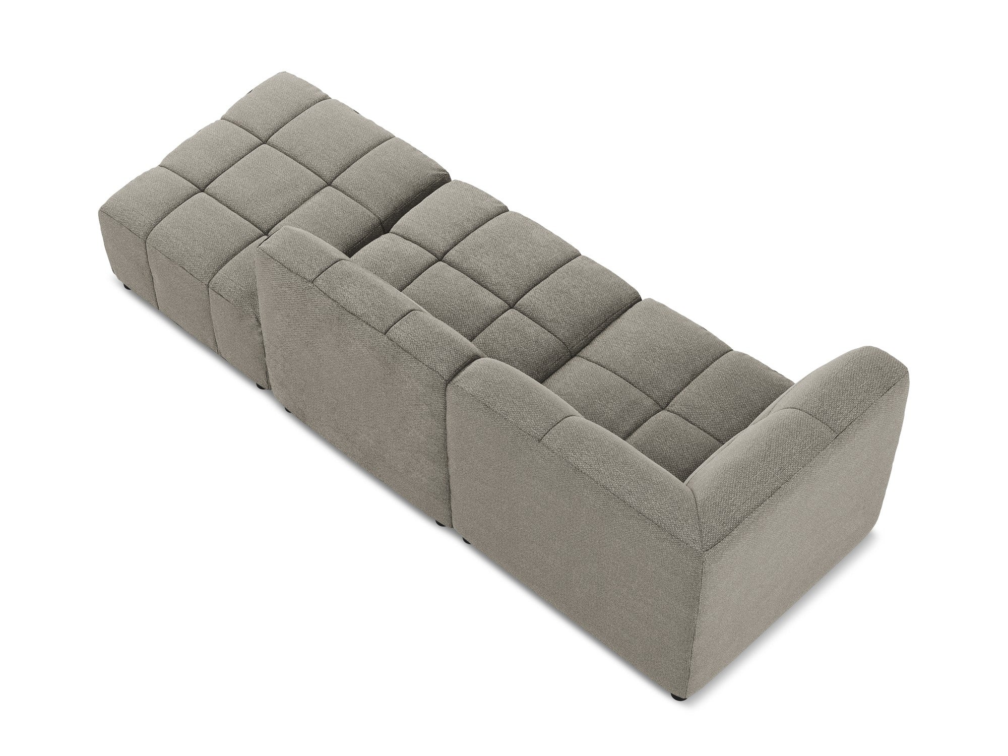 Left-facing open modular 3-seater sofa ALOHA gray boucle