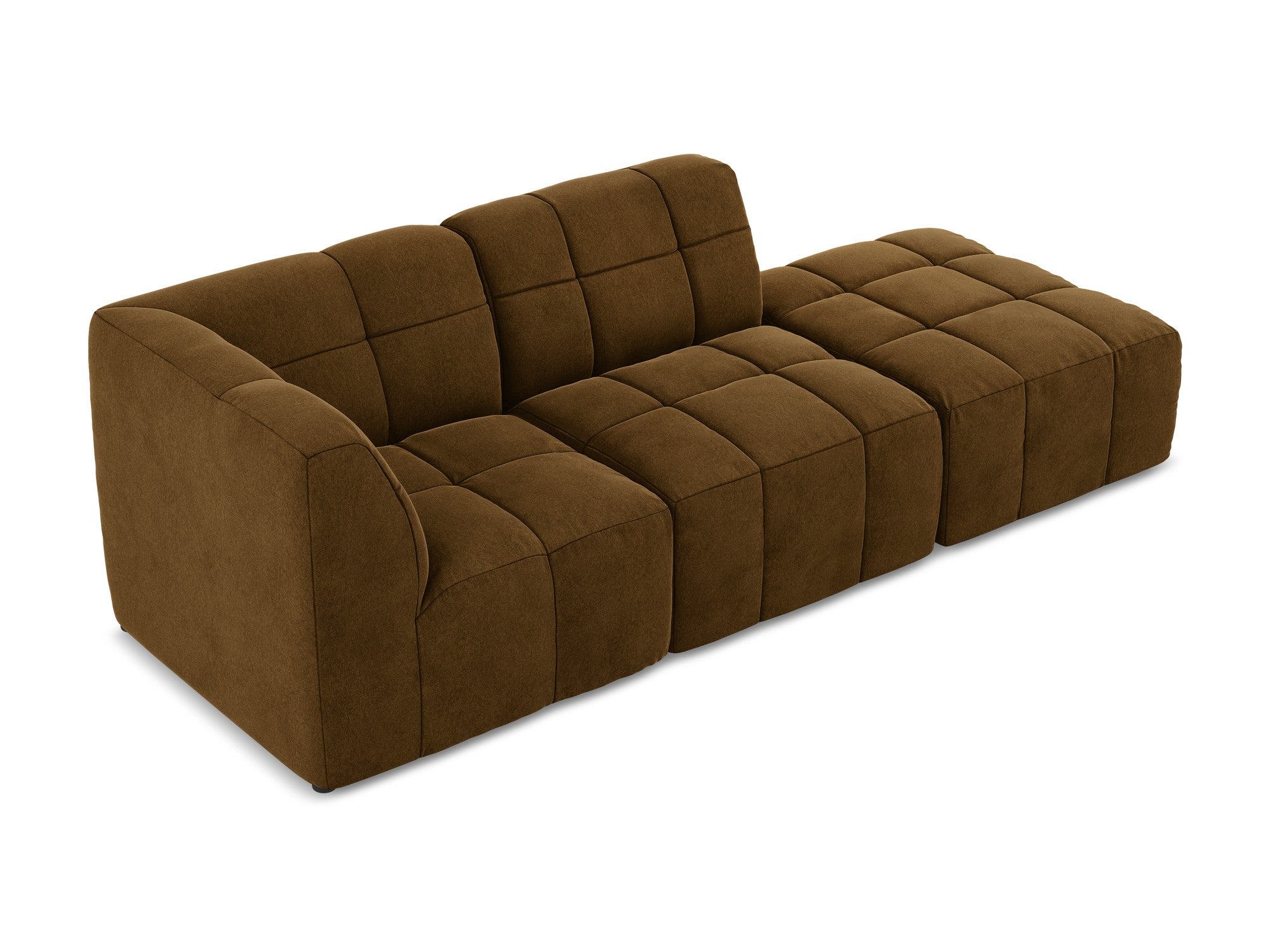 Modulares Sofa aus Samt, linksseitig offen, 3-Sitzer ALOHA in Senfgelb