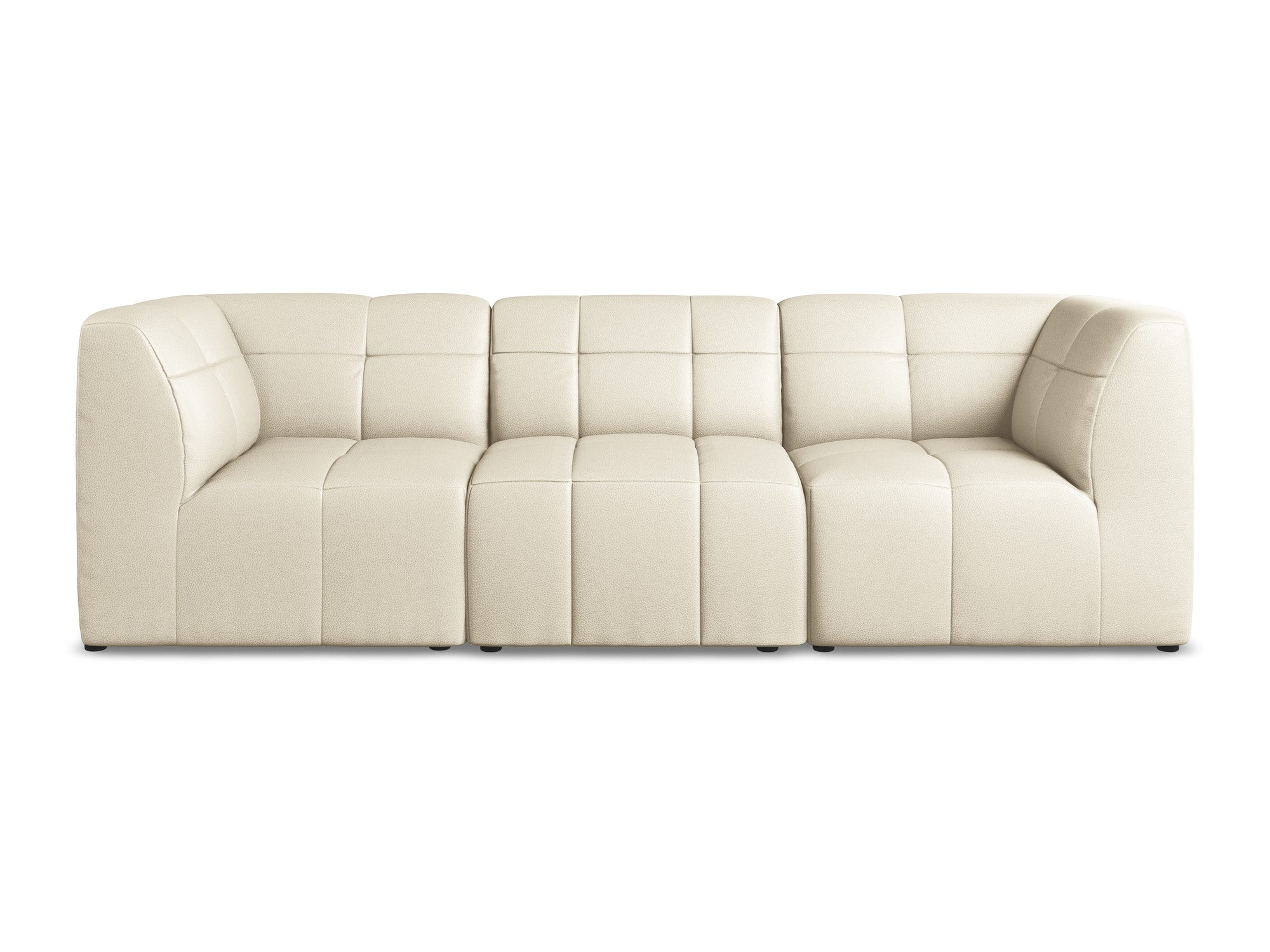 Modulares 3-Sitzer Sofa ALOHA hellbeige Kunstleder