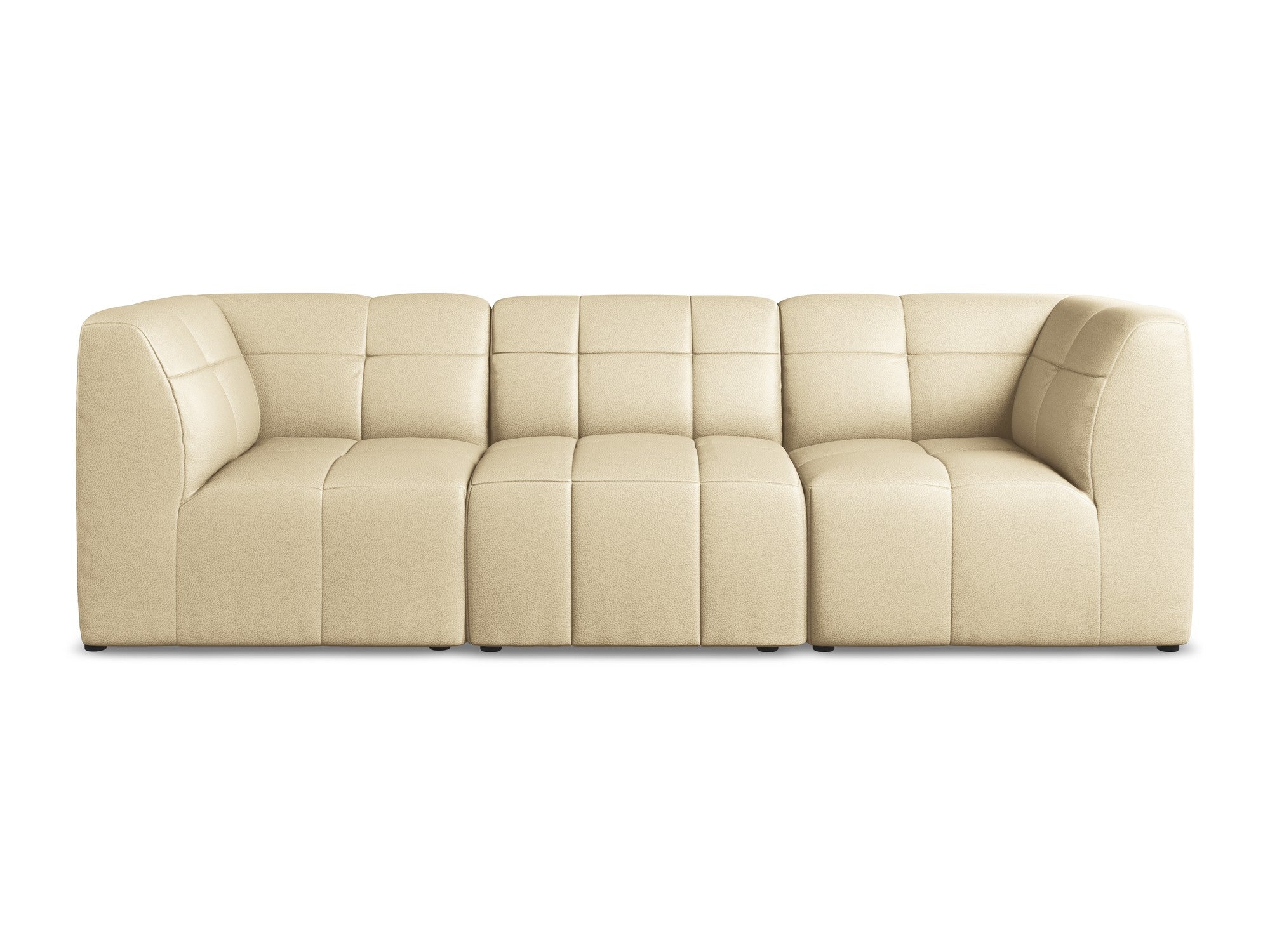 Modulares 3-Sitzer Sofa ALOHA in beigem Kunstleder