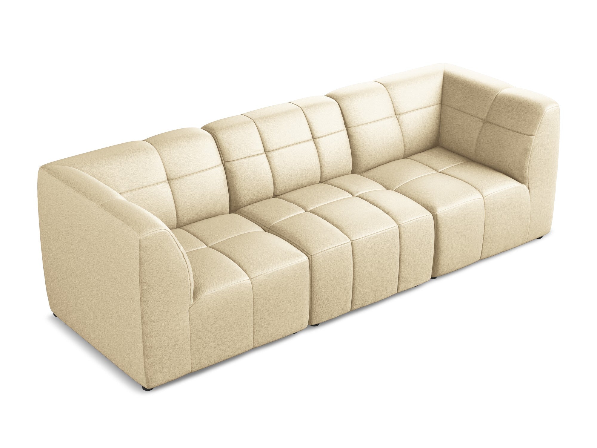 Modulares 3-Sitzer Sofa ALOHA in beigem Kunstleder