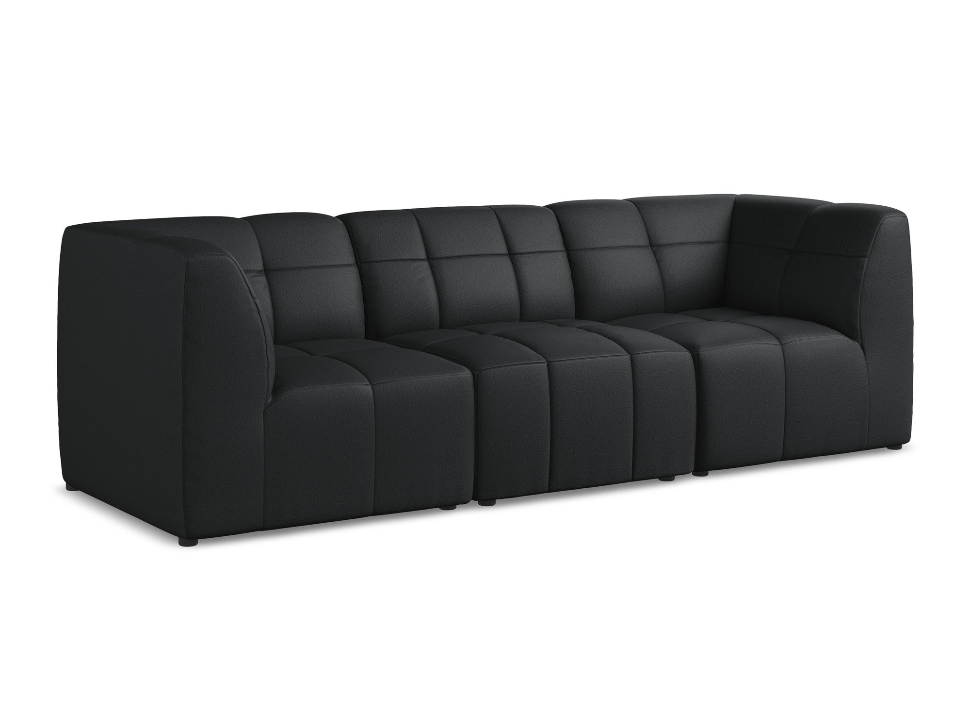 Sofa modułowa 3-osobowa ALOHA czarna skóra ekologiczna