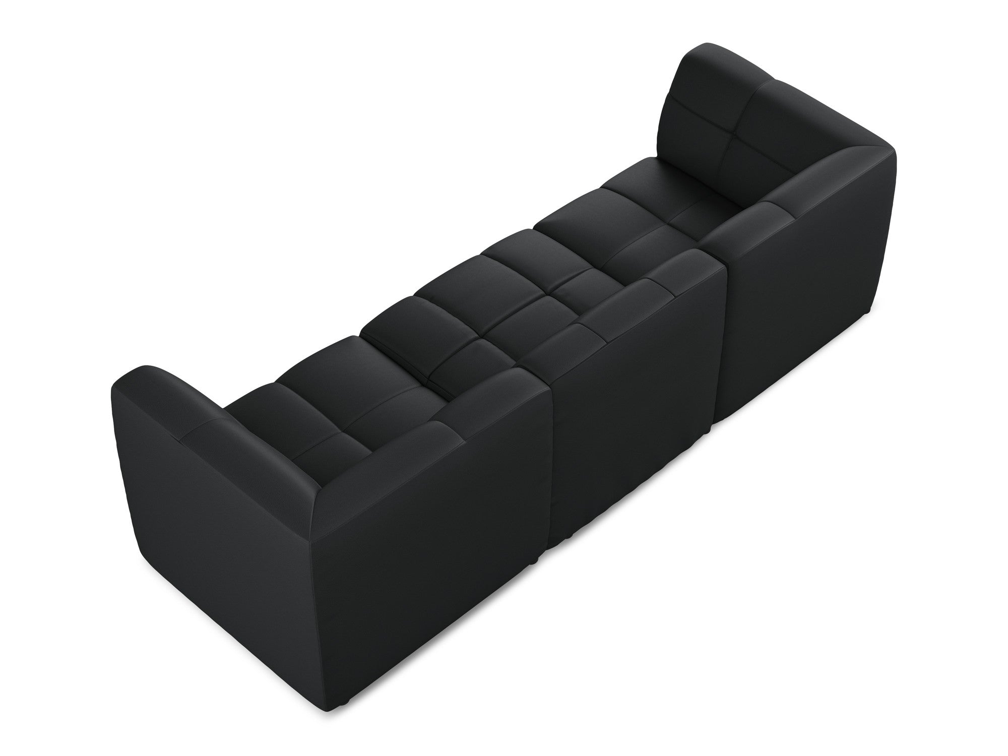 Sofa modułowa 3-osobowa ALOHA czarna skóra ekologiczna
