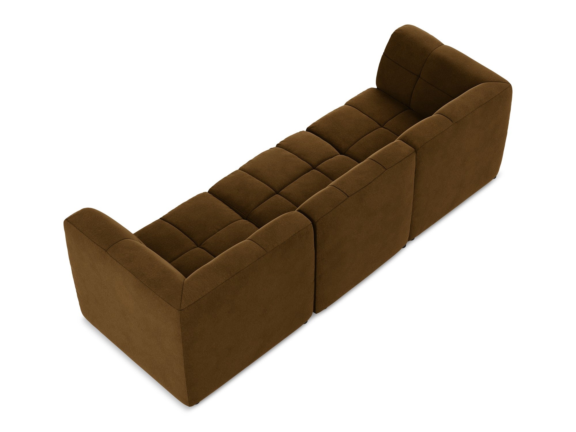 Modular Velvet Sofa for 3 People ALOHA Mustard