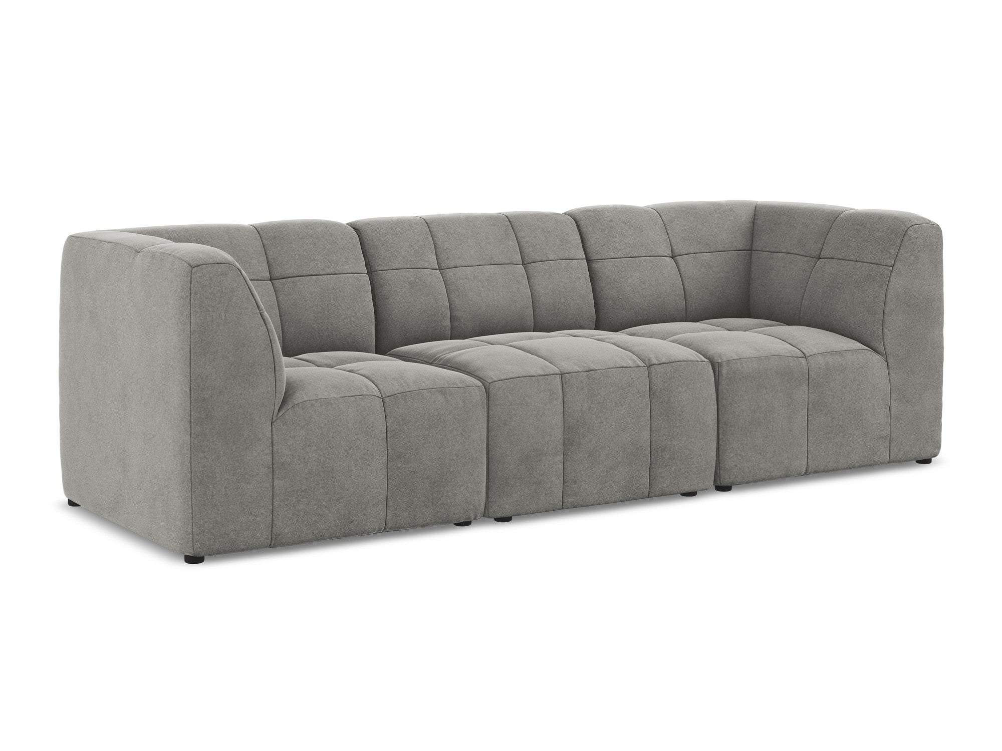 Modulares Samtsofa für 3 Personen ALOHA grau