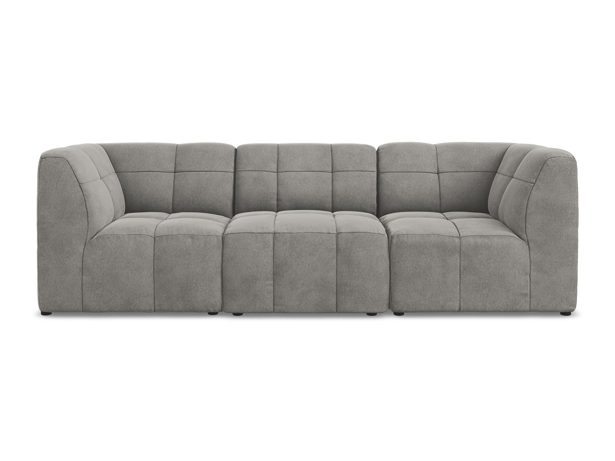Modulares Samtsofa für 3 Personen ALOHA grau