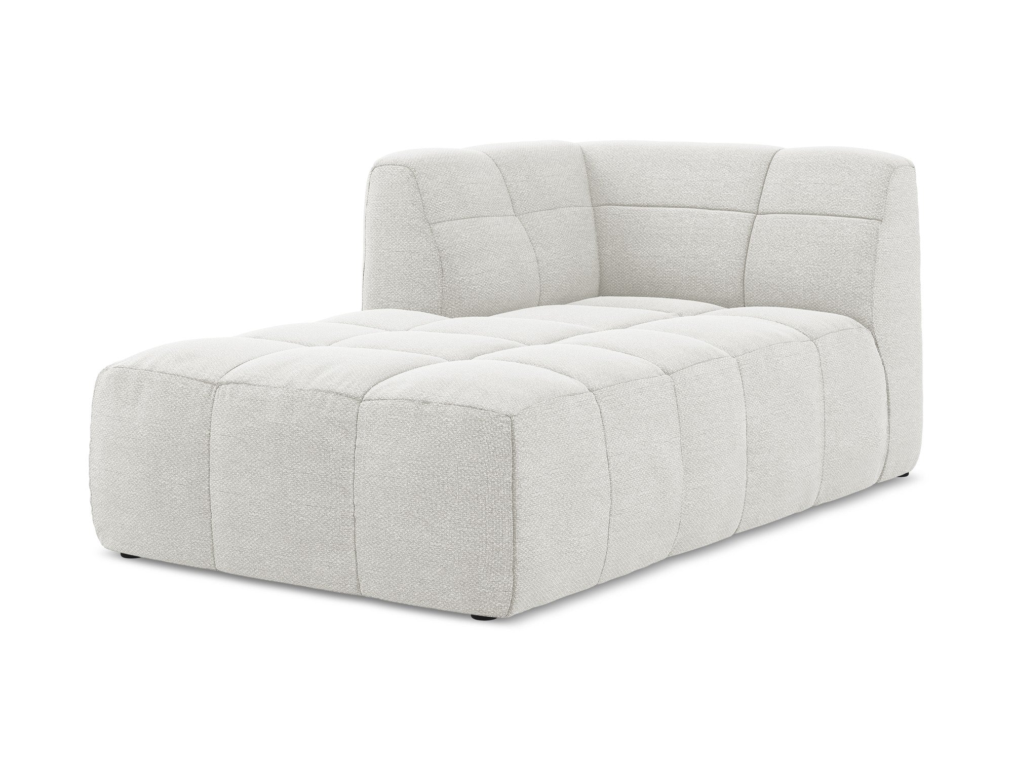 Left-facing ALOHA chaise lounge in white boucle