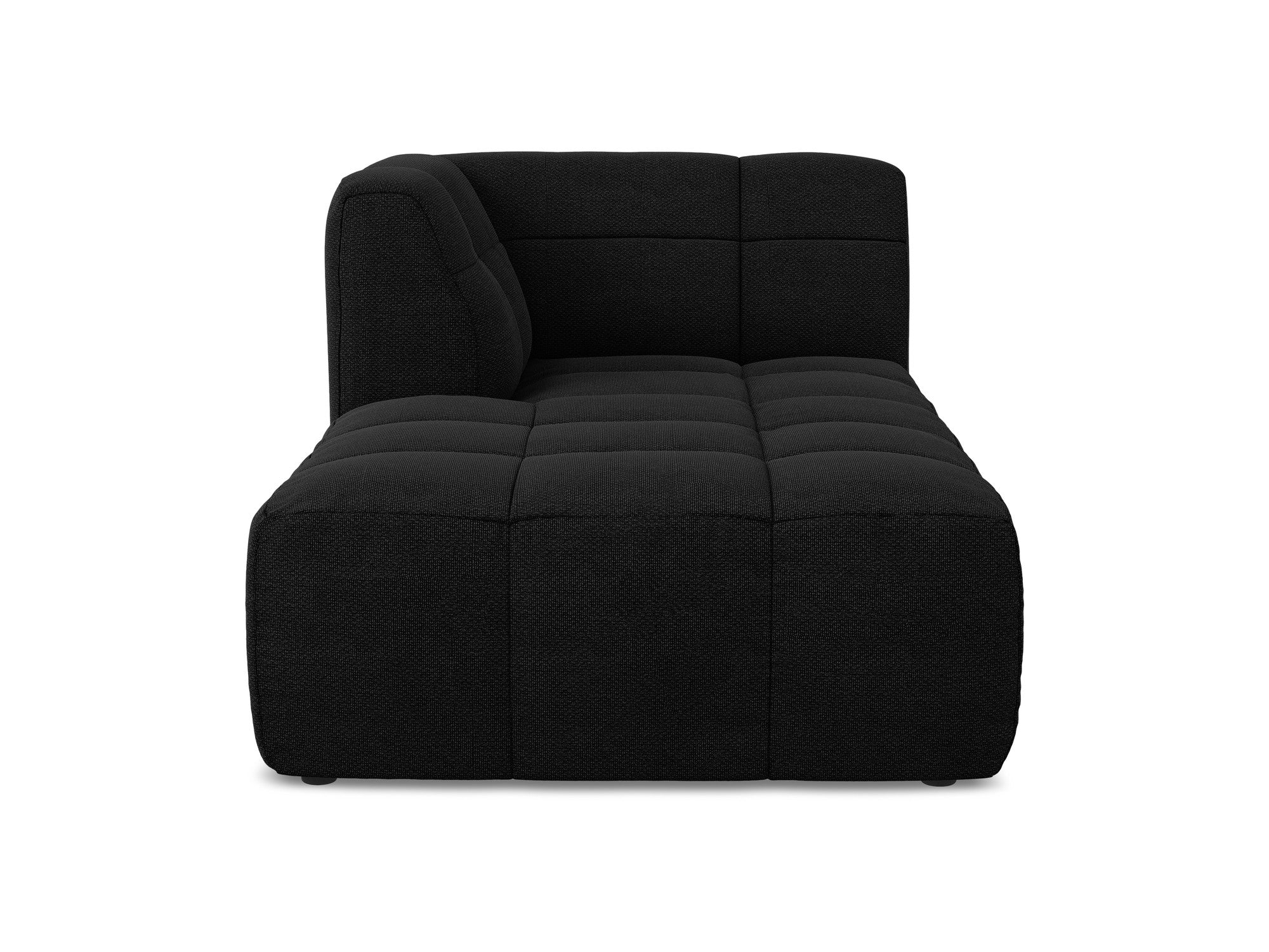 Left-facing ALOHA chaise lounge in black boucle