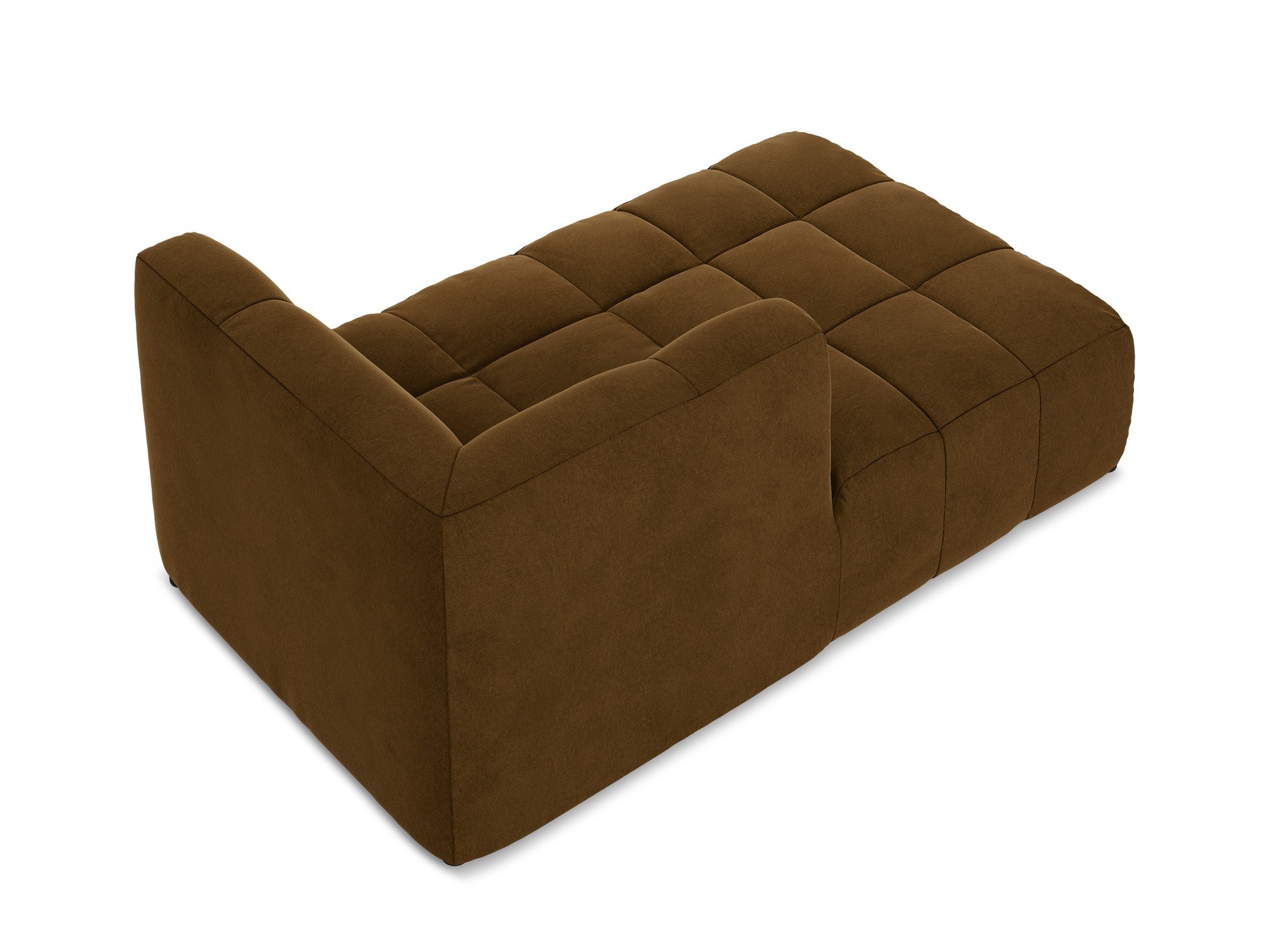 Left-facing velvet chaise lounge ALOHA mustard