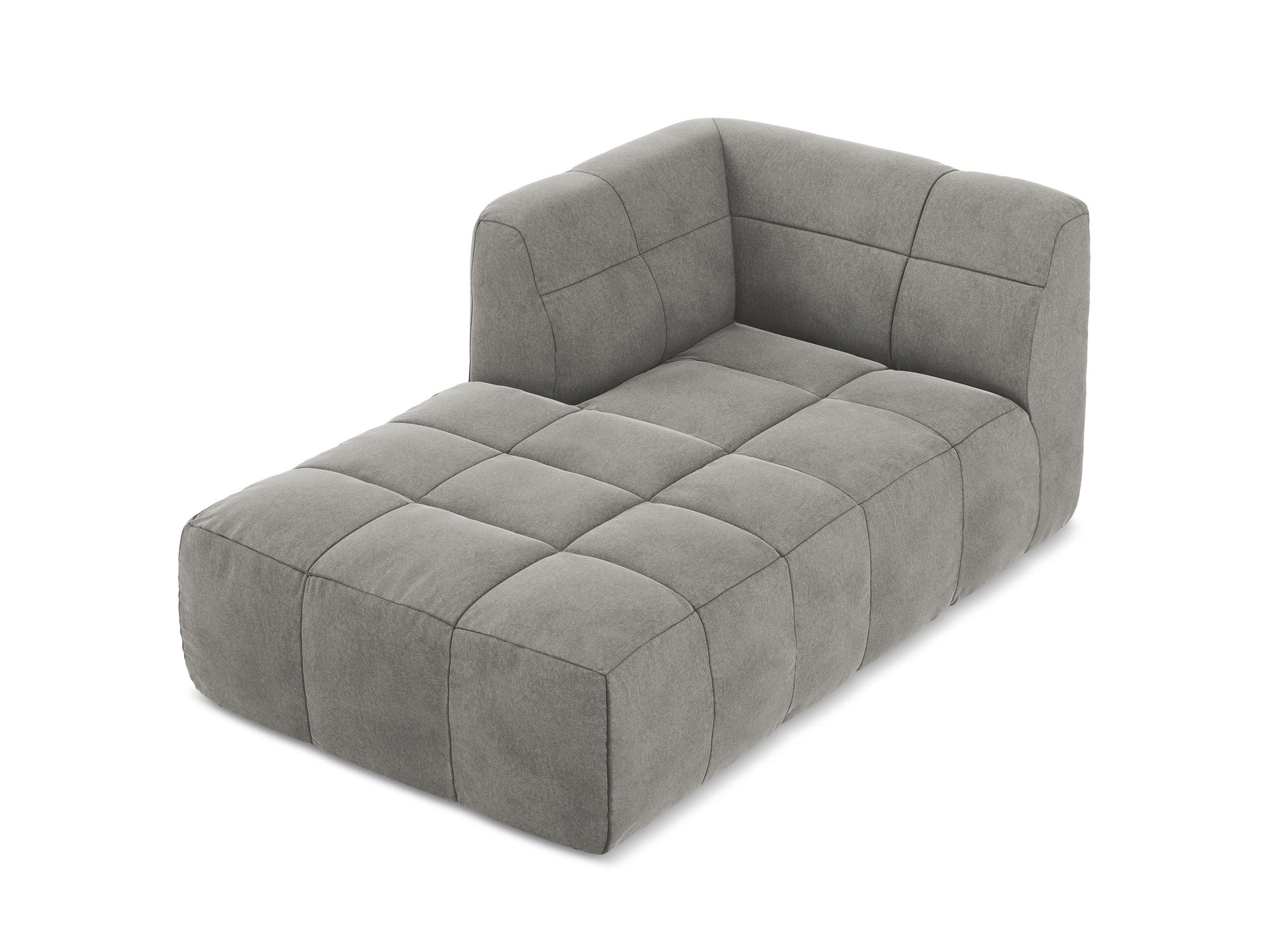 Left-facing velvet chaise lounge ALOHA gray