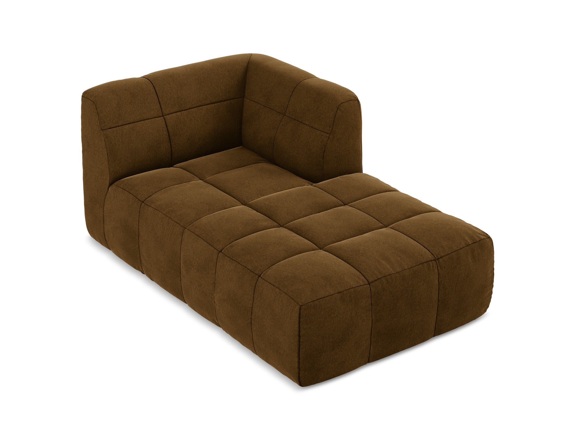Right-facing velvet chaise lounge ALOHA mustard