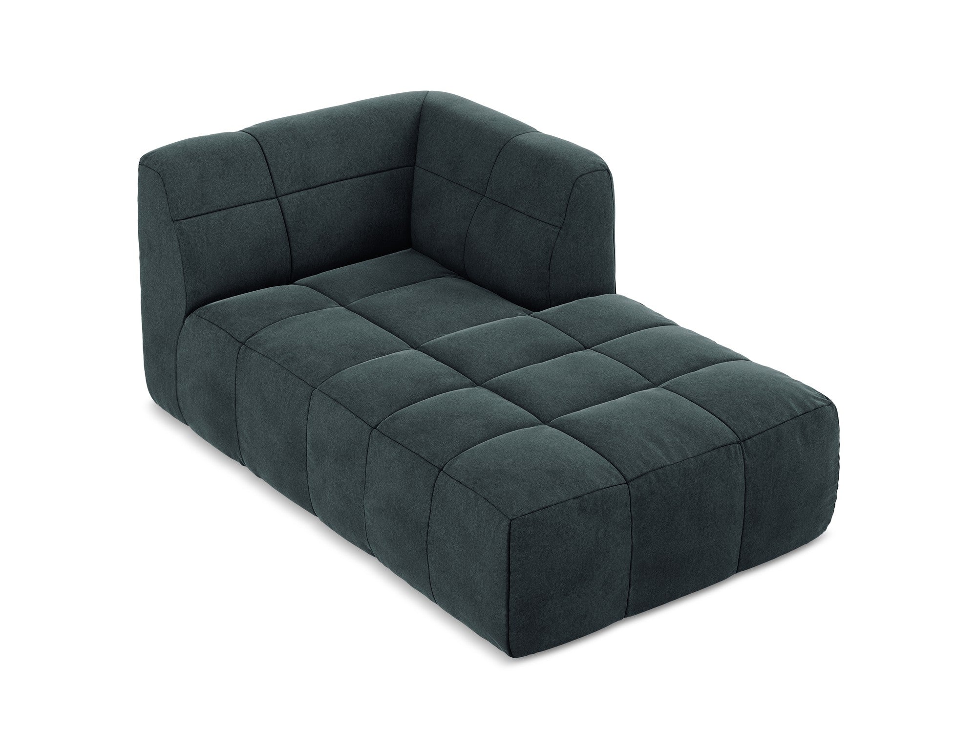 Right-facing velvet chaise lounge ALOHA sea green