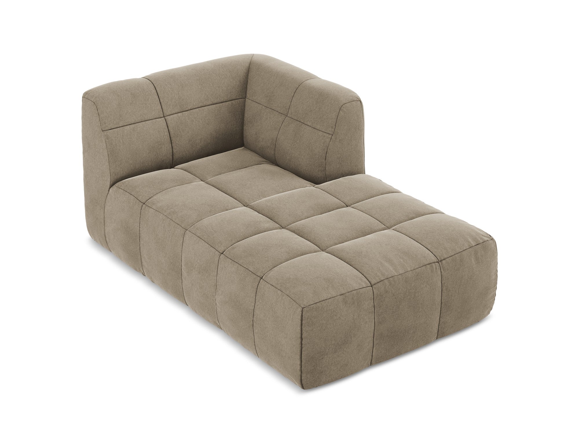 Szezlong prawostronny aksamitny ALOHA beżowy