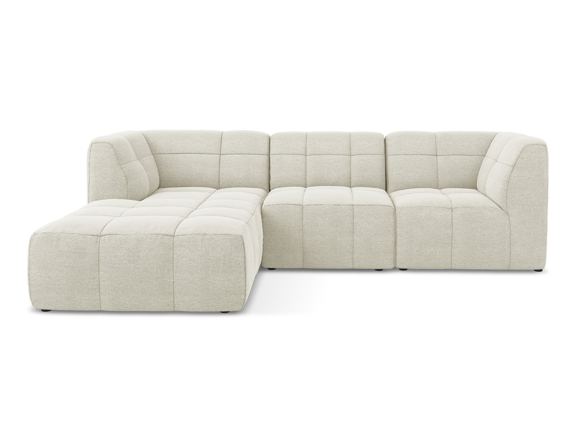 Modularer linksseitiger 3-Sitzer-Sofa ALOHA sandfarbener Boucle